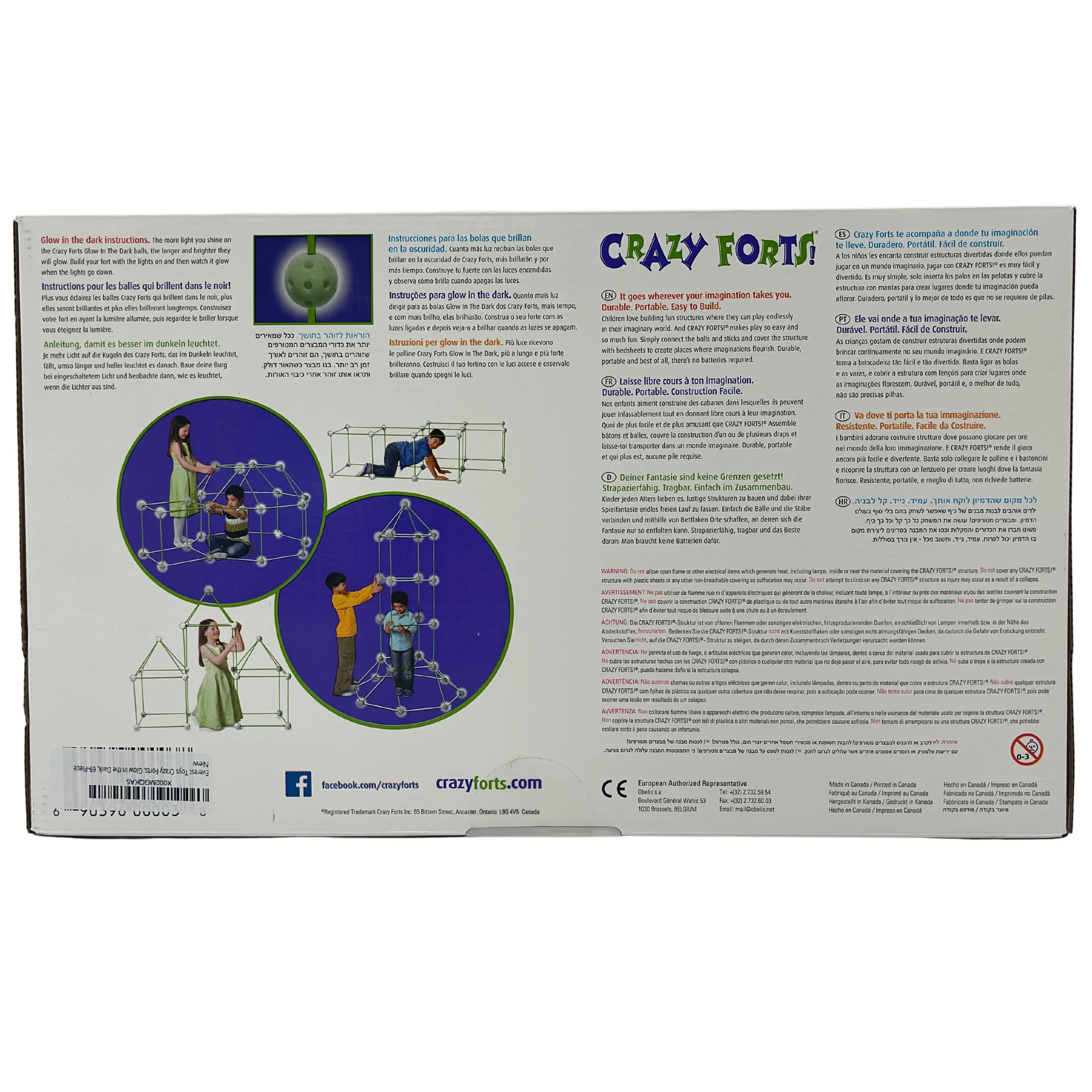 Everest Toys Crazy Forts Building Set / Glow In The Dark / 69 Pieces