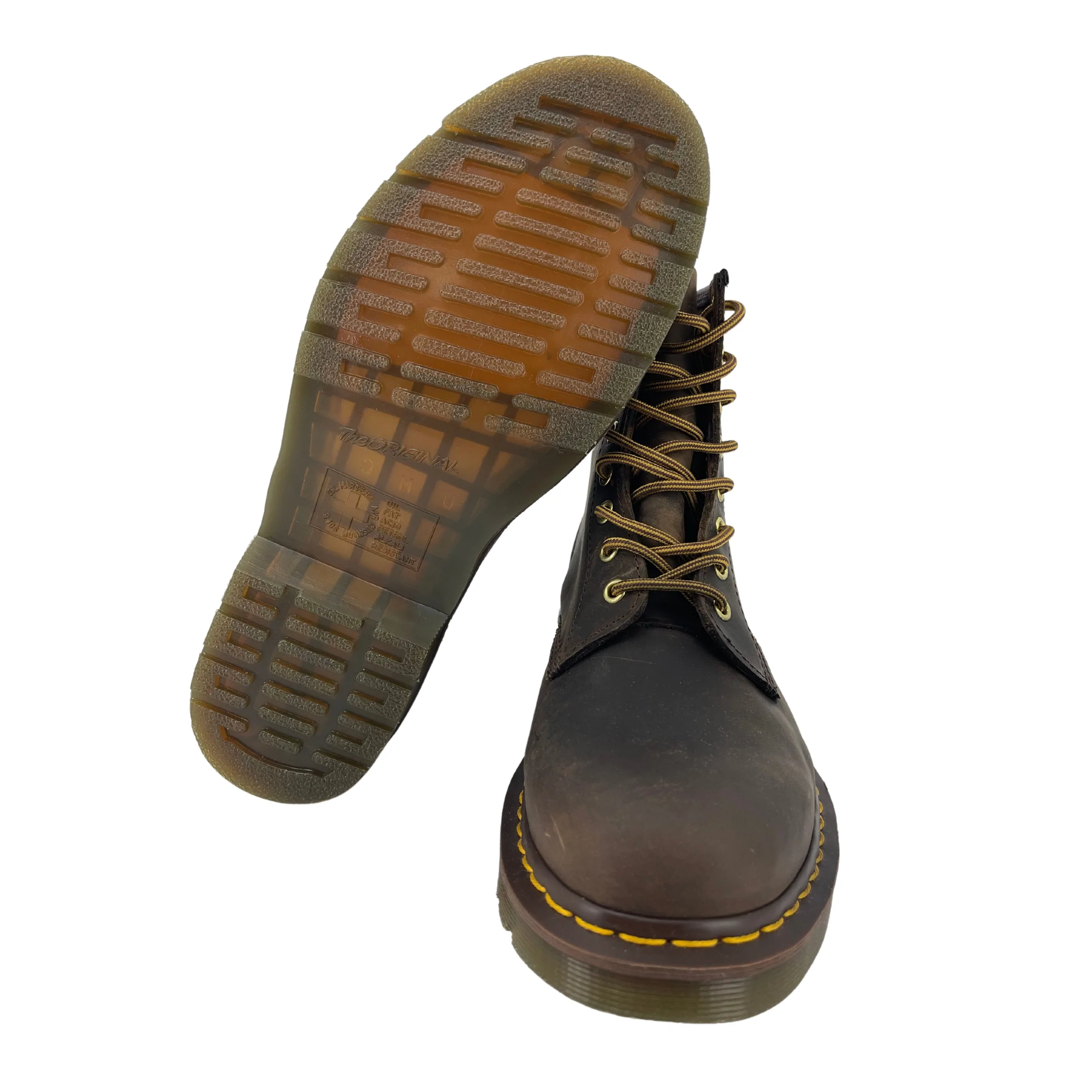 Dr Martens Unisex Crazy Horse Boots / Brown / Lace Up Combat Boots / Size 11