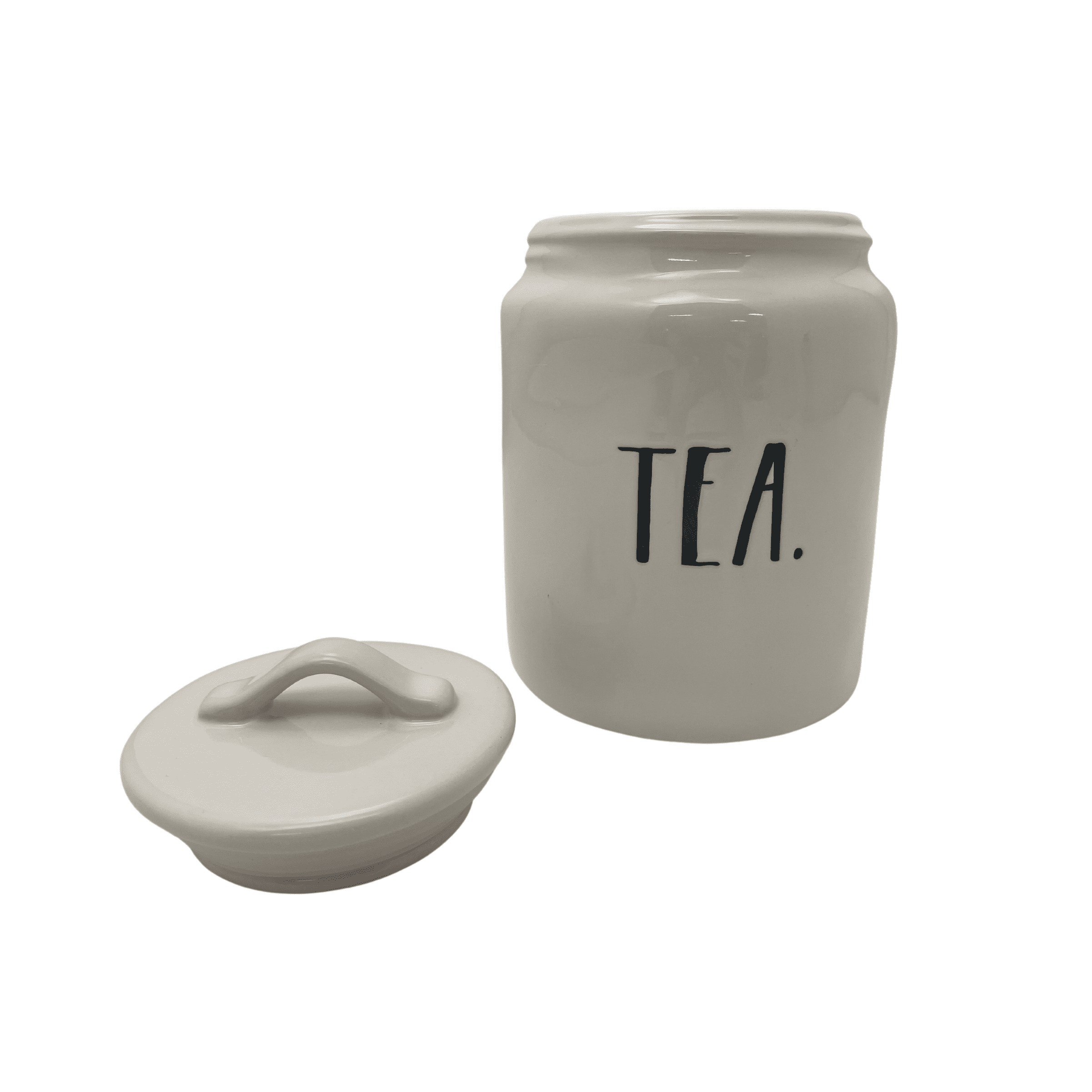 Rae Dunn "Tea." Canister / Stoneware Canister / Kitchen Decor / White