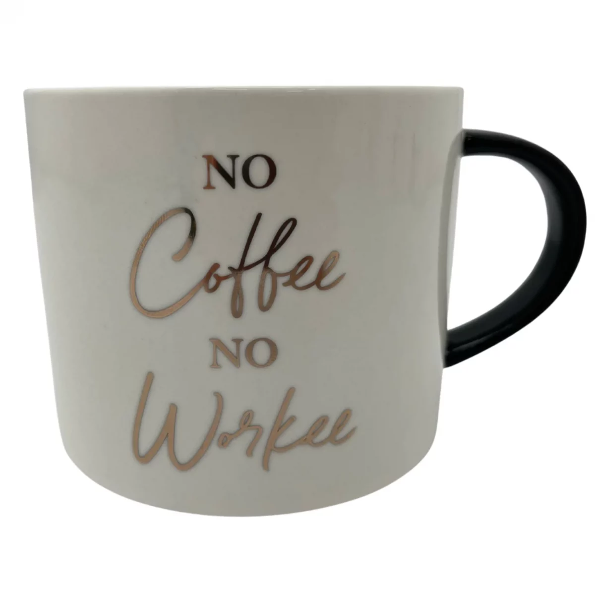 Harmon Porcelain Coffee Mug Set / 4 Piece Set / White and Black / Stackable Mug Set