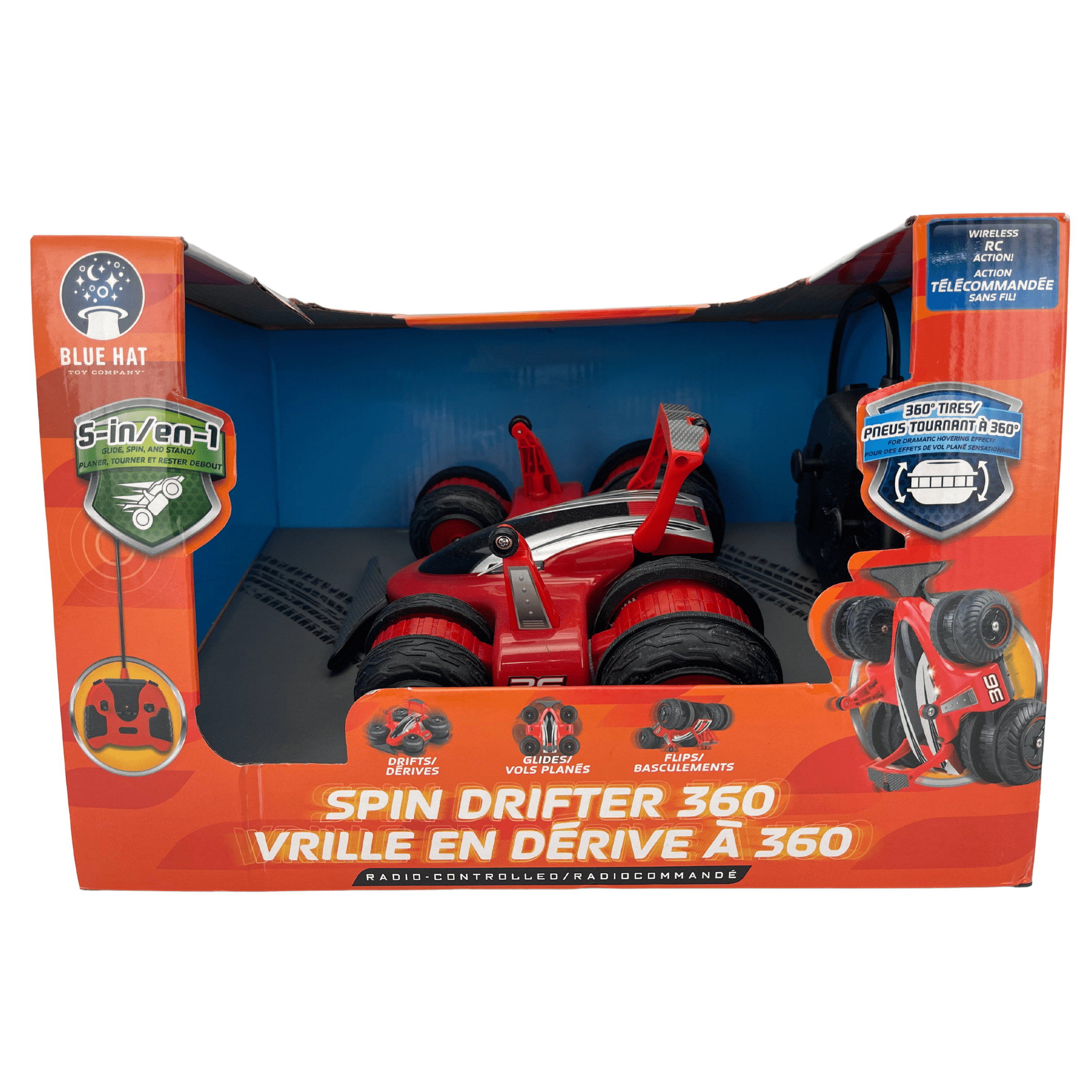 Blue Hat Spin Drifter 360 RC Car / 5-in-1 Stunt Vehicle / Red **DEALS**