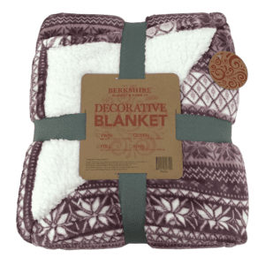 Berkshire Decorative Throw Blanket: Full / Purple / Fluffy / Snowflake Pattern