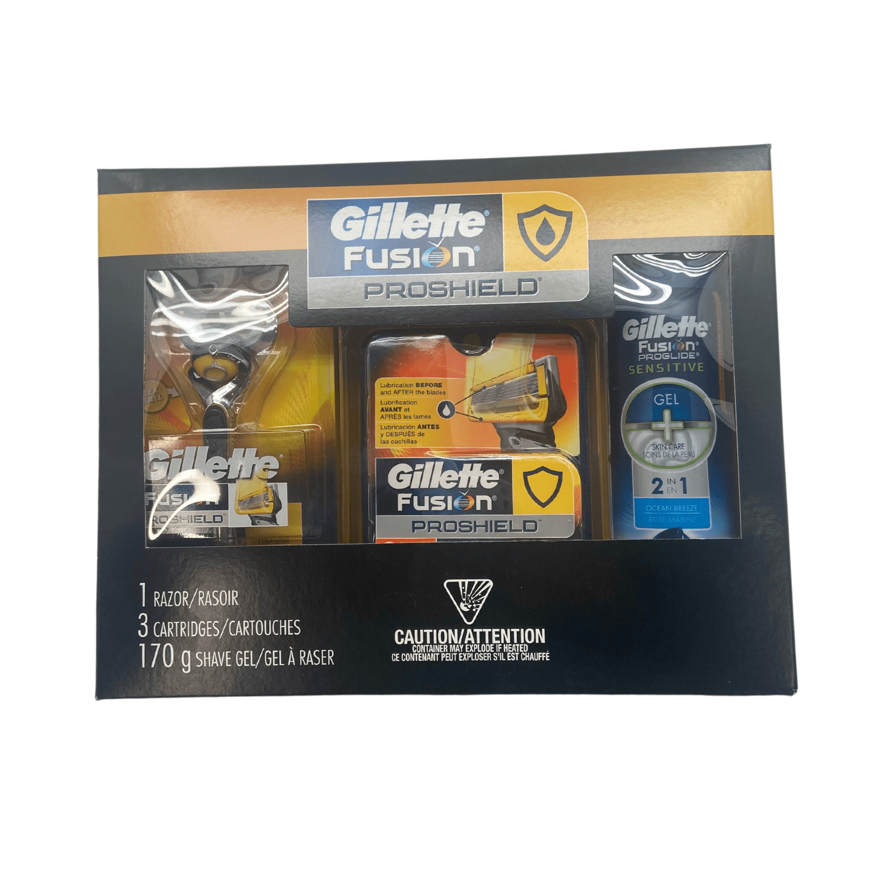 Gillette Fusion Proshield / Shaving Kit / 3 Pack