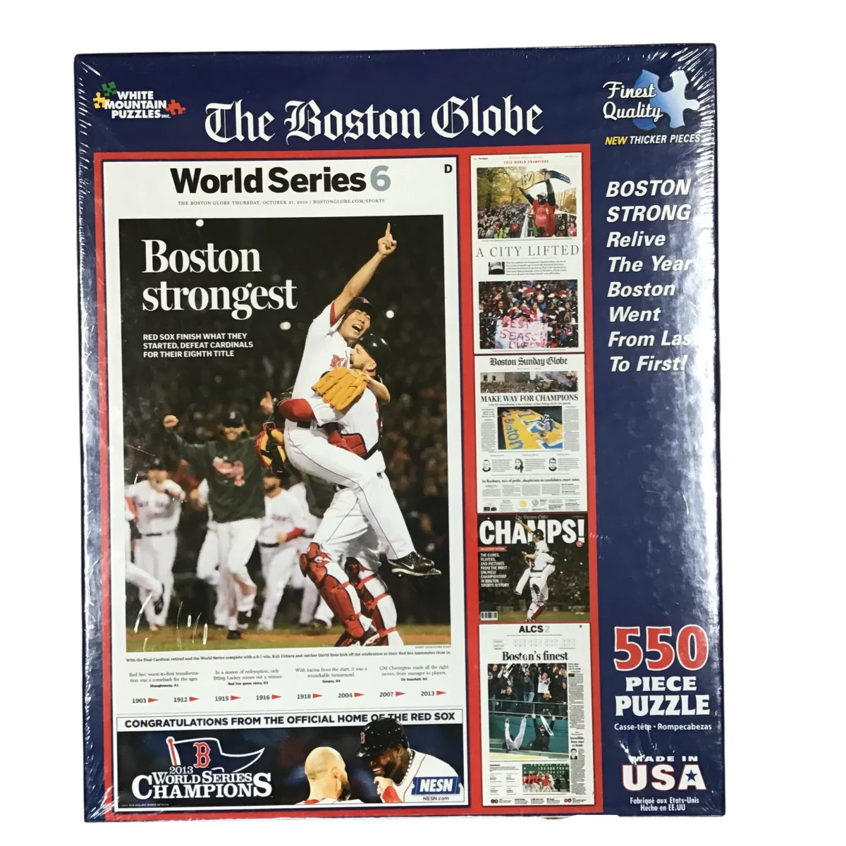 White Mountain Puzzles: The Boston Globe / World Series 6 / Boston / Baseball /550 Pieces