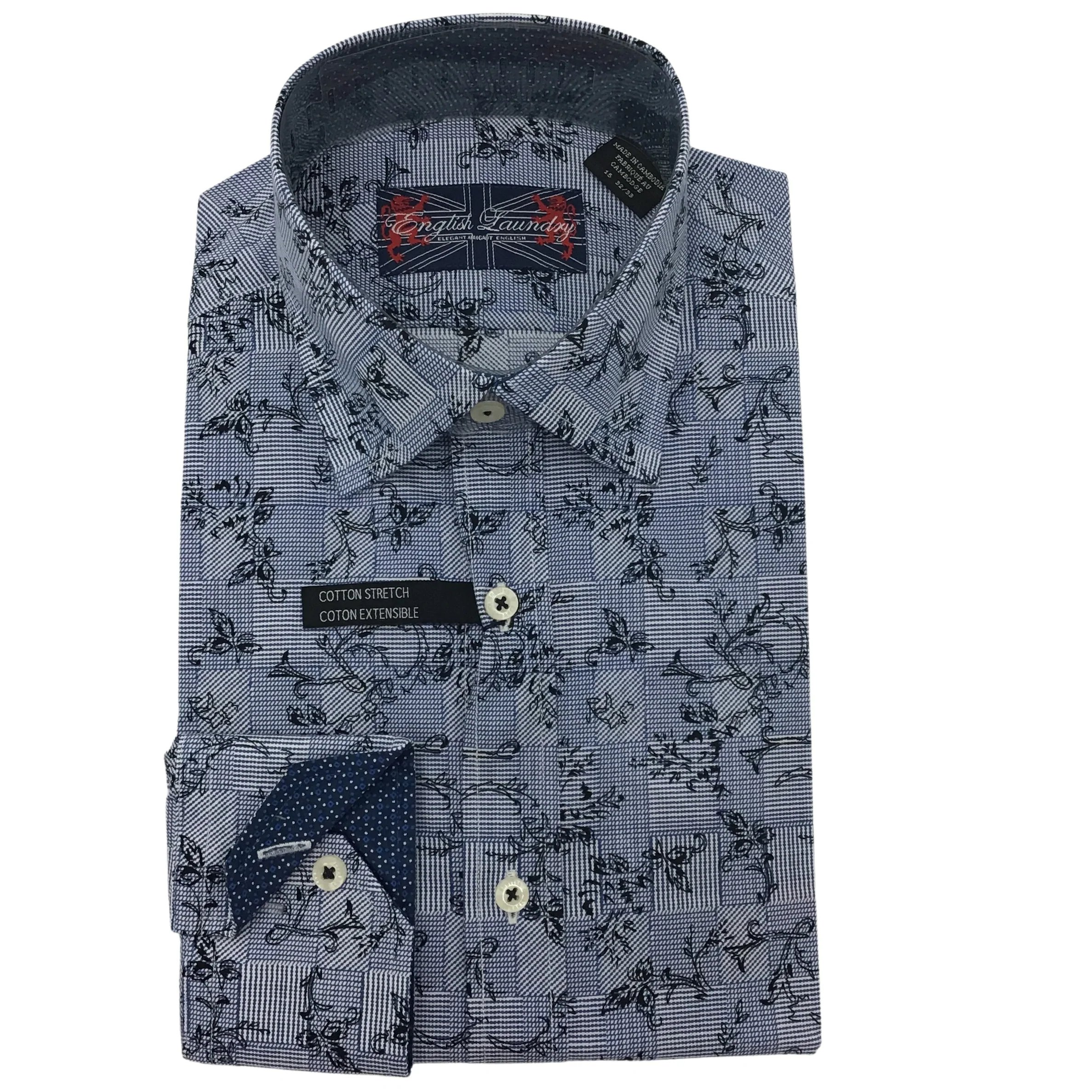 English laundry: Men's Dress Shirt / Button up / Blue / Pattern / Various Sizes