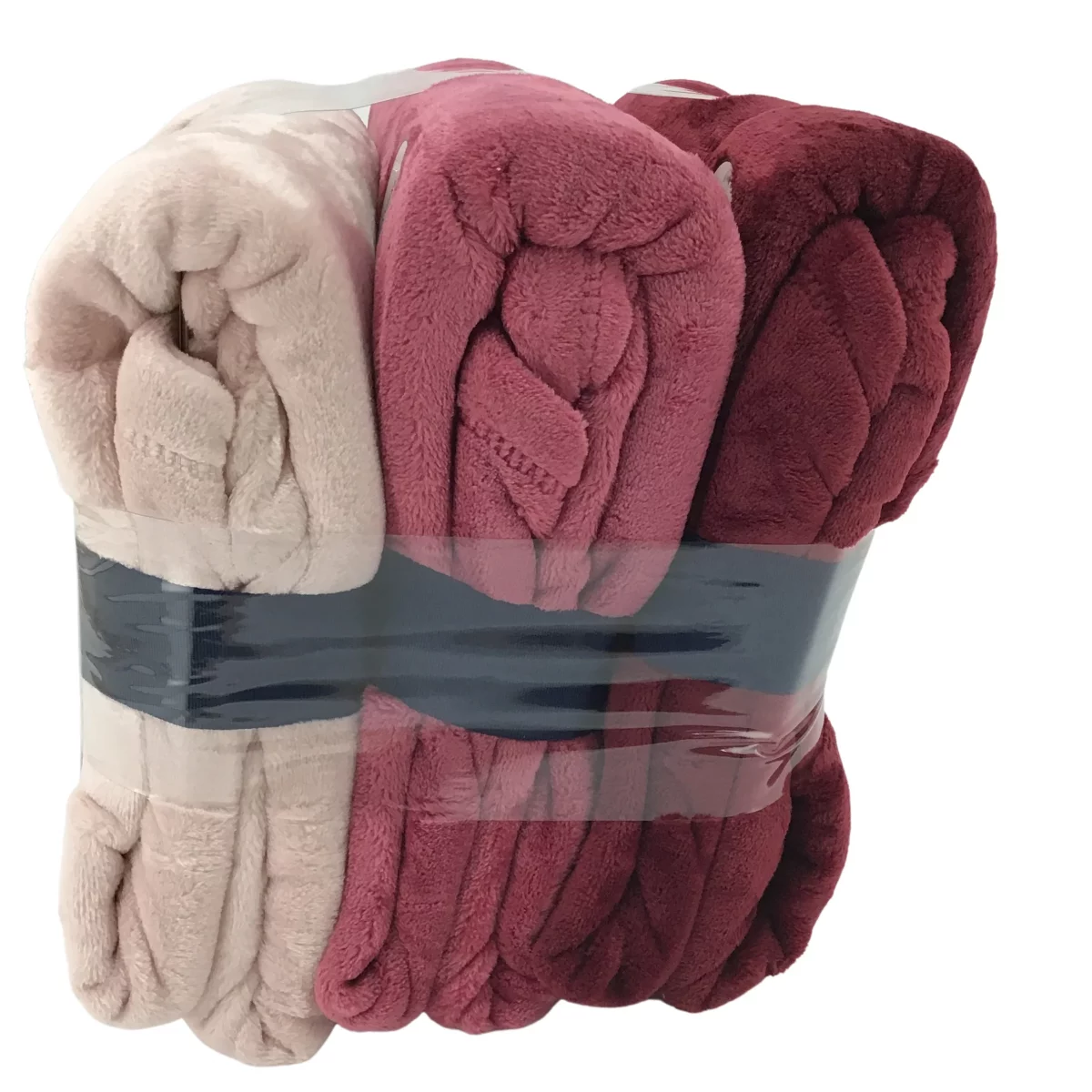 Berkshire: Velvet Soft Throw Blanket / 3 pack / Throw Blanket Set / Pink /Burgundy