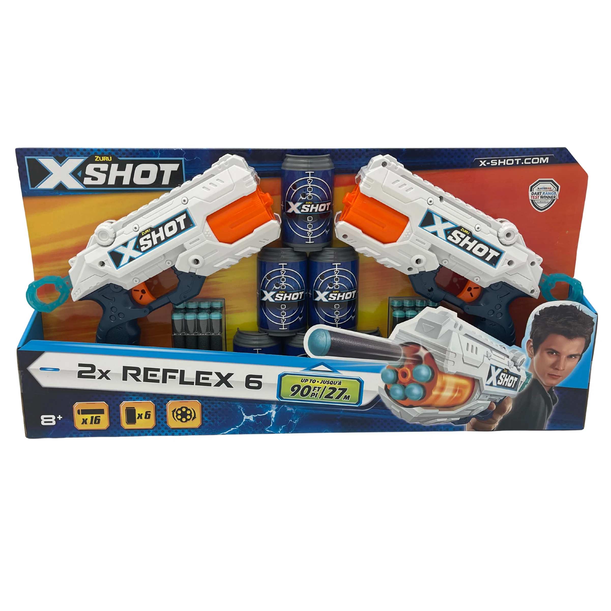 Zuru XShot Reflex 6 / 2 Pack / Dart Gun / 90ft