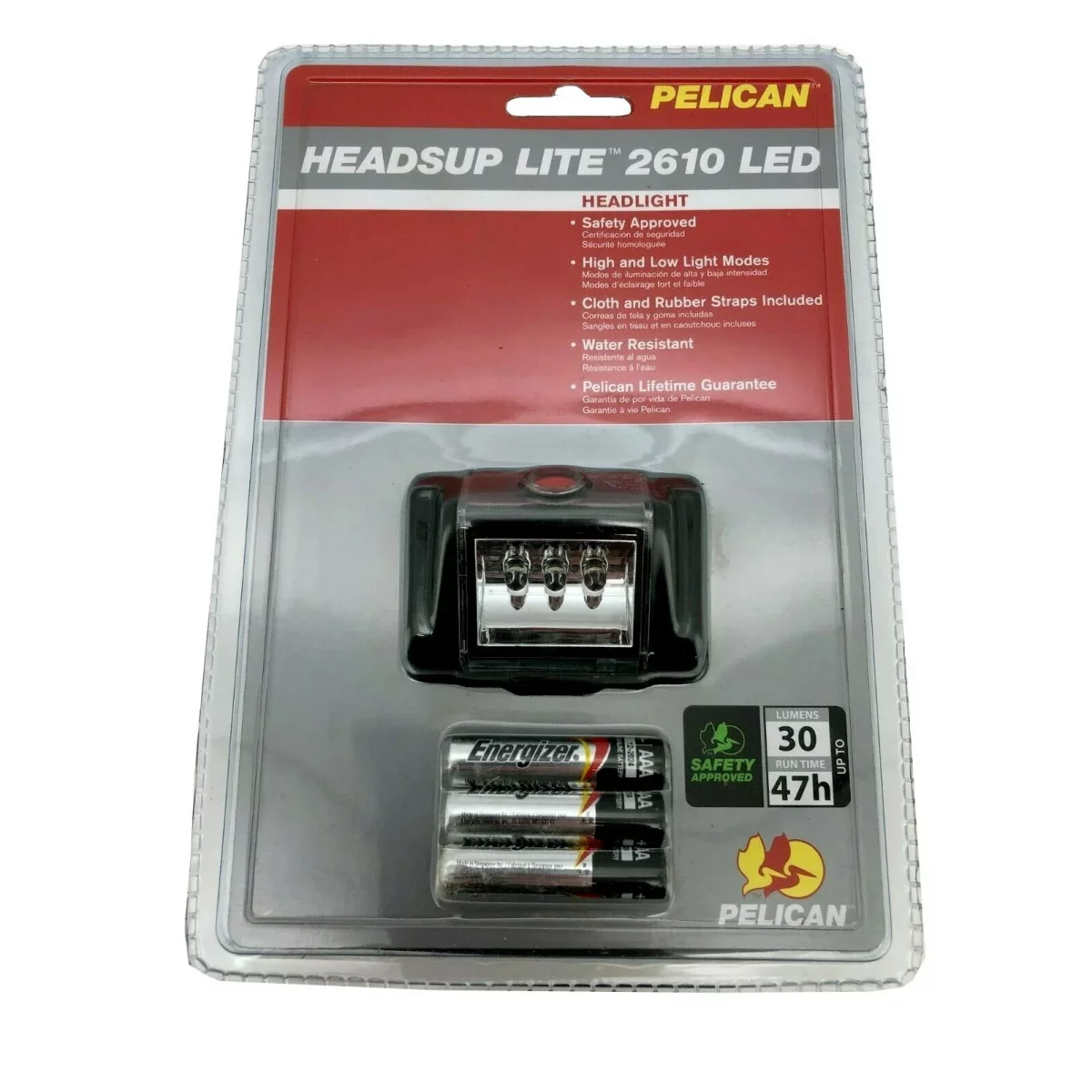 Pelican Headsup LED Headlight / 2610 / Adjustable / Water Resistant / Safety Approved