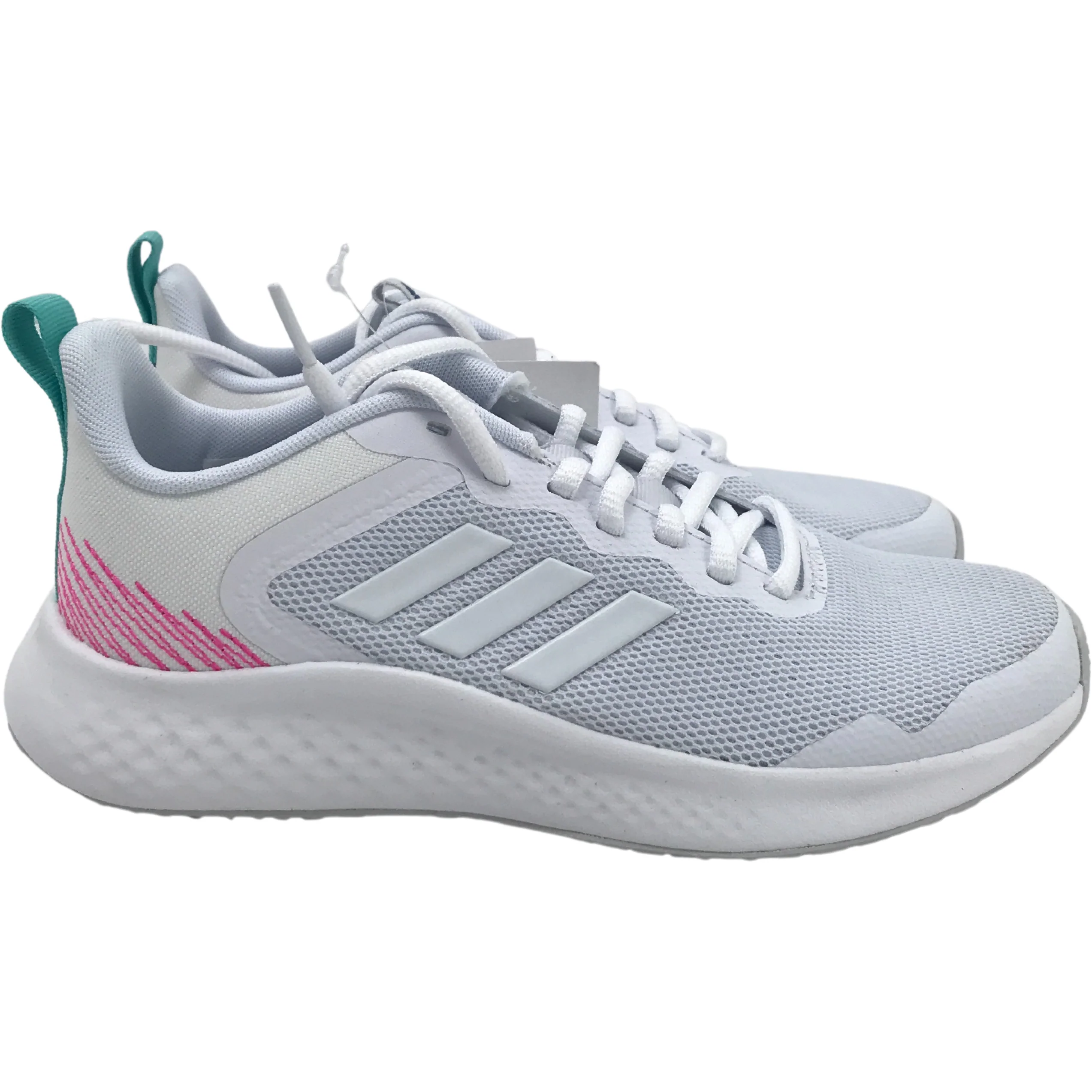 Adidas Women's Running Shoes: FluidStreet / White with Pink and Green / Various Sizes