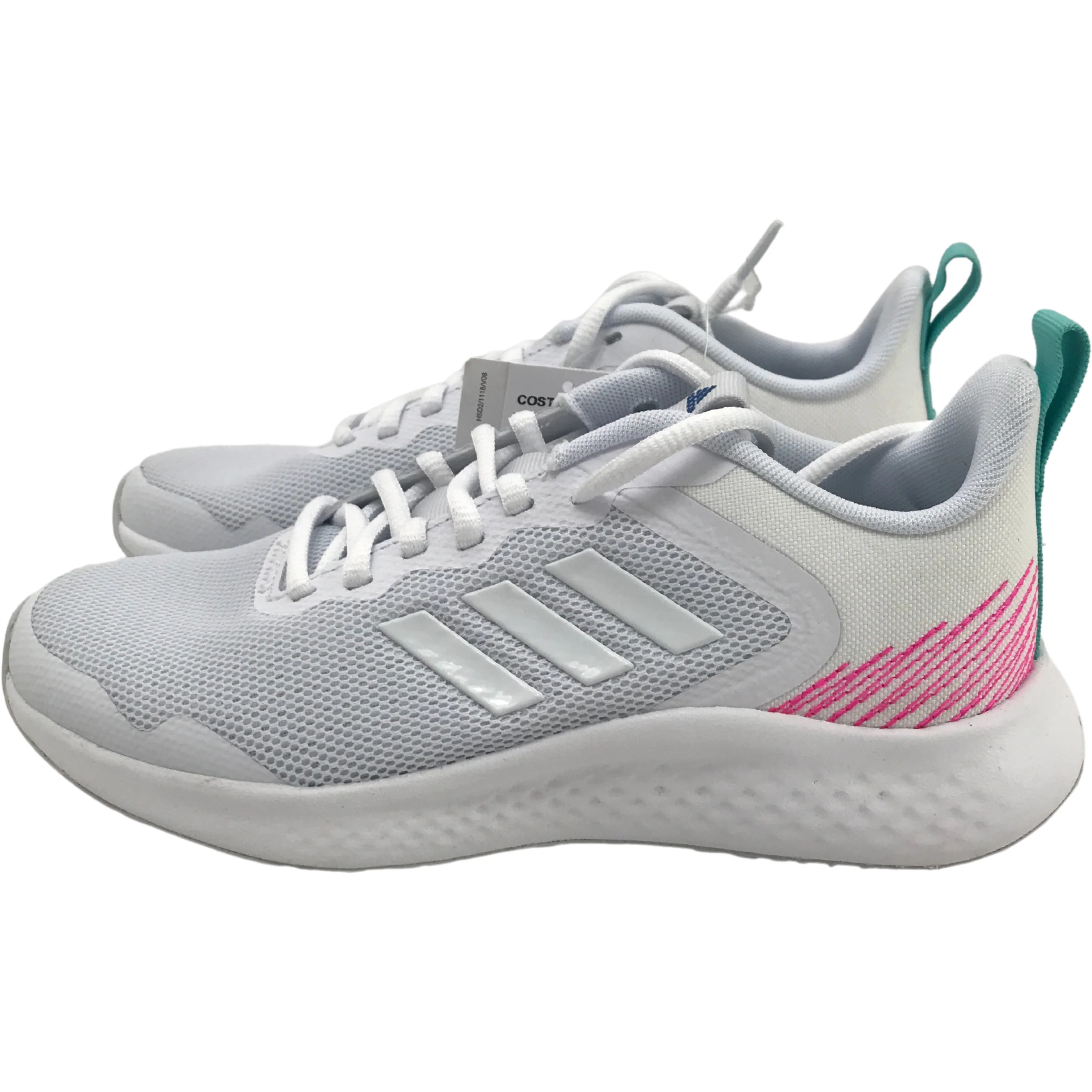 Adidas Women's Running Shoes / FluidStreet / White with Pink and Green / Size 5