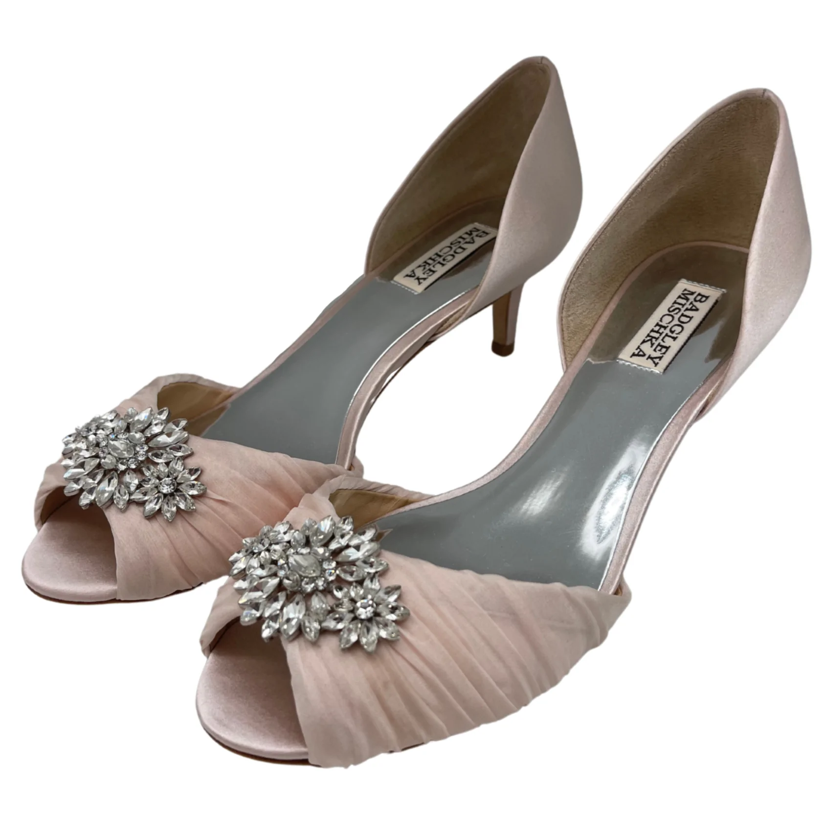 Badgley Mischka Women's Heels / Caitlin / Light Pink with Stones / 2" Heel / Size 9