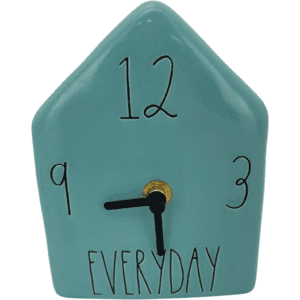 Rae Dunn Birdhouse Clock / Blue / Ceramic / "Everyday" / Home Decor