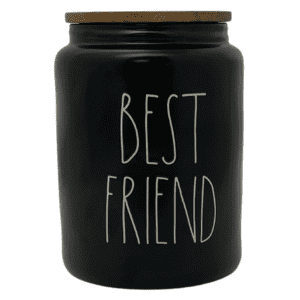 Rae Dunn Pet Treat Jar "Best Friends" / Matte Black / Ceramic Canister
