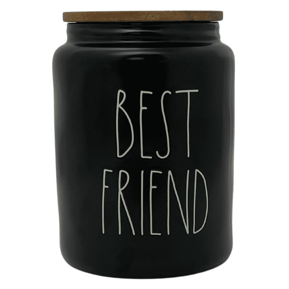 Rae Dunn Pet Treat Jar "Best Friends" / Matte Black / Ceramic Canister