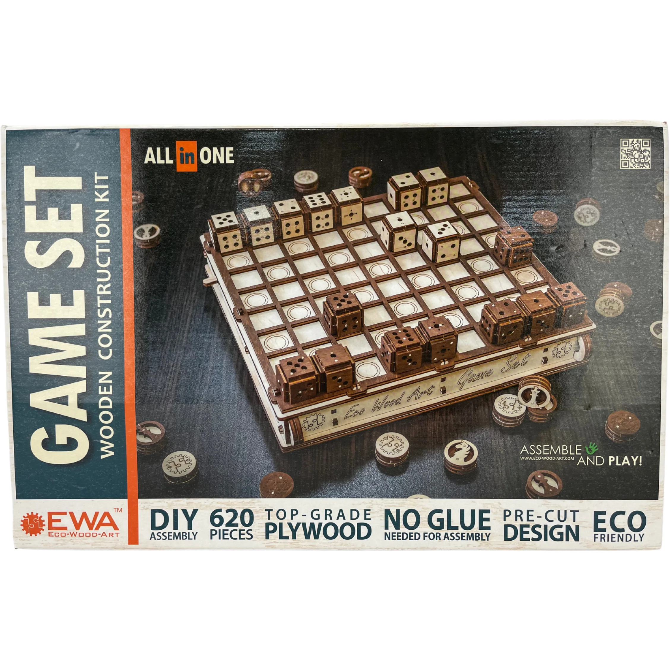 Eco Wood Art Game Set / Construction Set / 620 Pieces / DIY Assembly