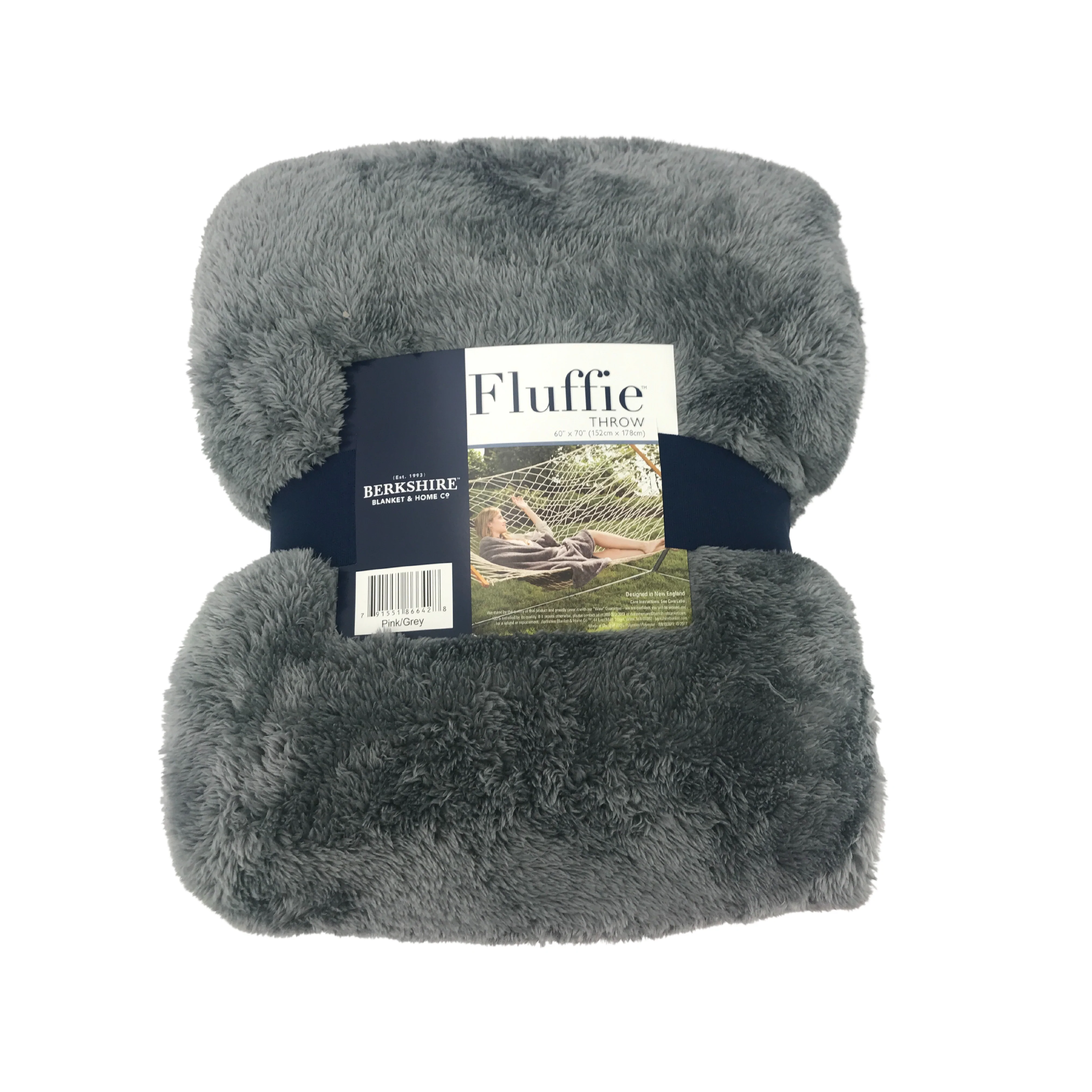 Berkshire Fluffie Throw Blanket / Pink / Grey / 2 Pack / Couch Throw / Bed Throw