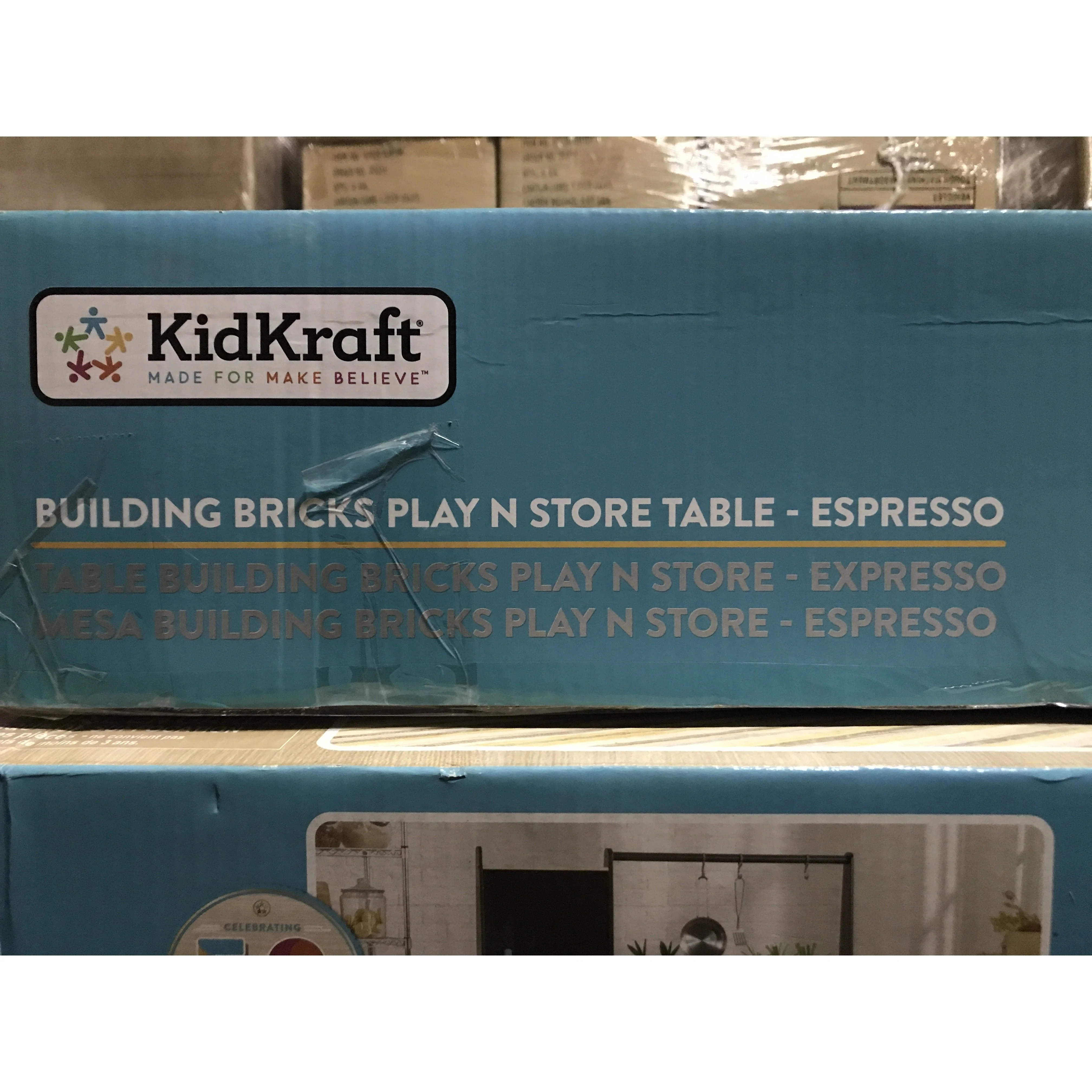 Kids Kraft Building Bricks Storage Table / Play and Store / Espresso Colour / Storage Bins