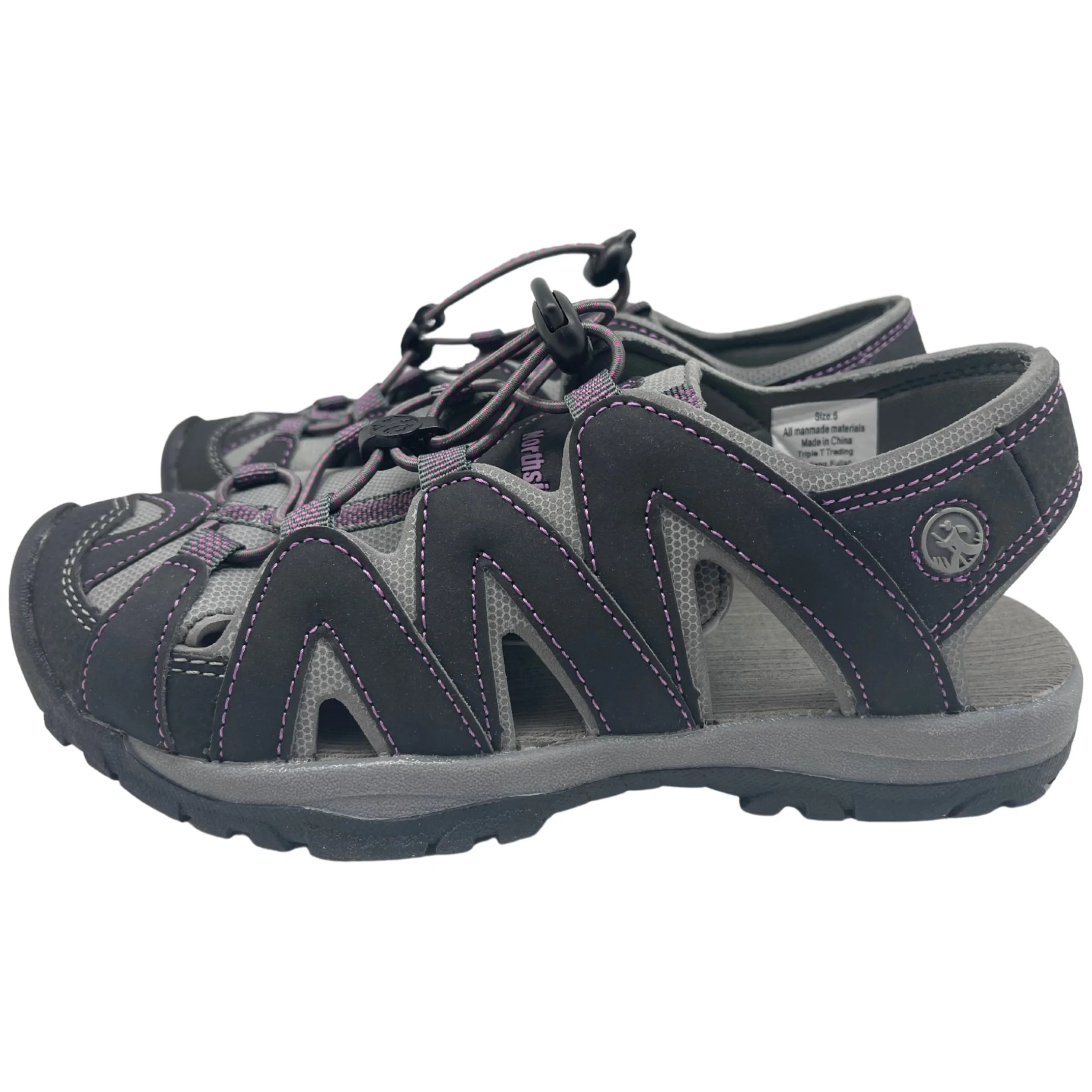 North Side Women's Sandals / Black with Purple / Sport Sandal / Size 6