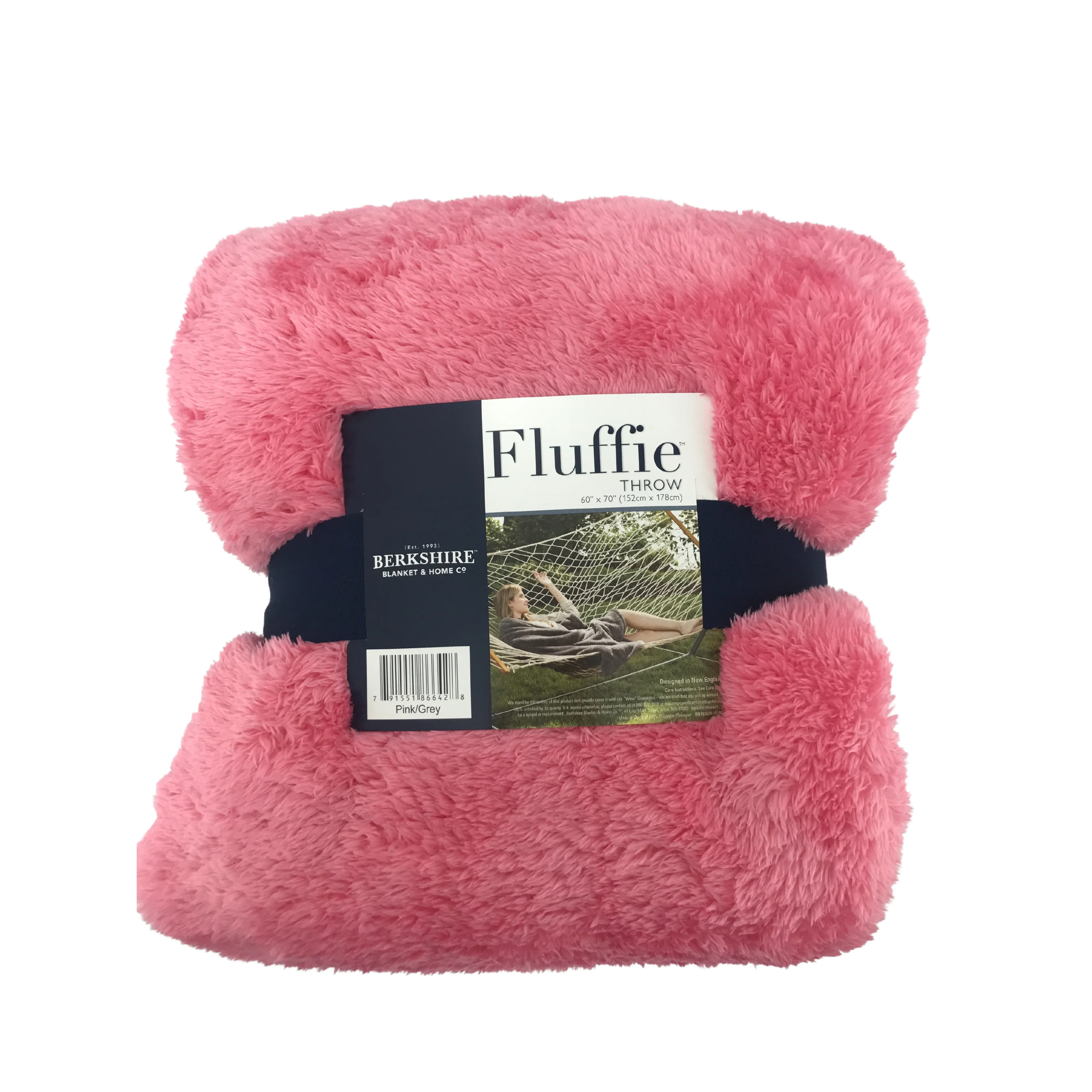 Berkshire Fluffie Throw Blanket / Pink / Grey / 2 Pack / Couch Throw / Bed Throw