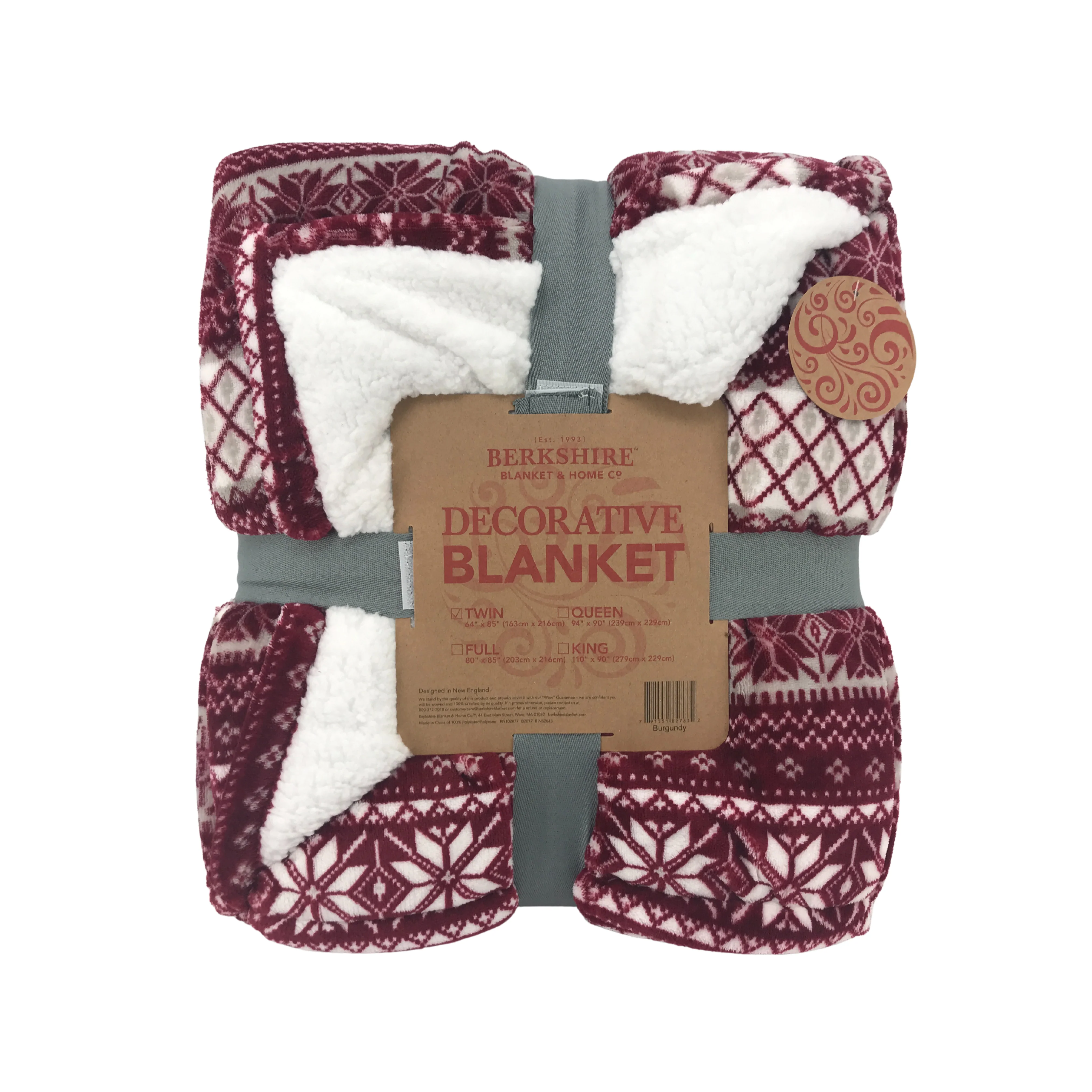 Berkshire Decorative Throw Blanket / Red / Twin / Soft / Snowflake Pattern