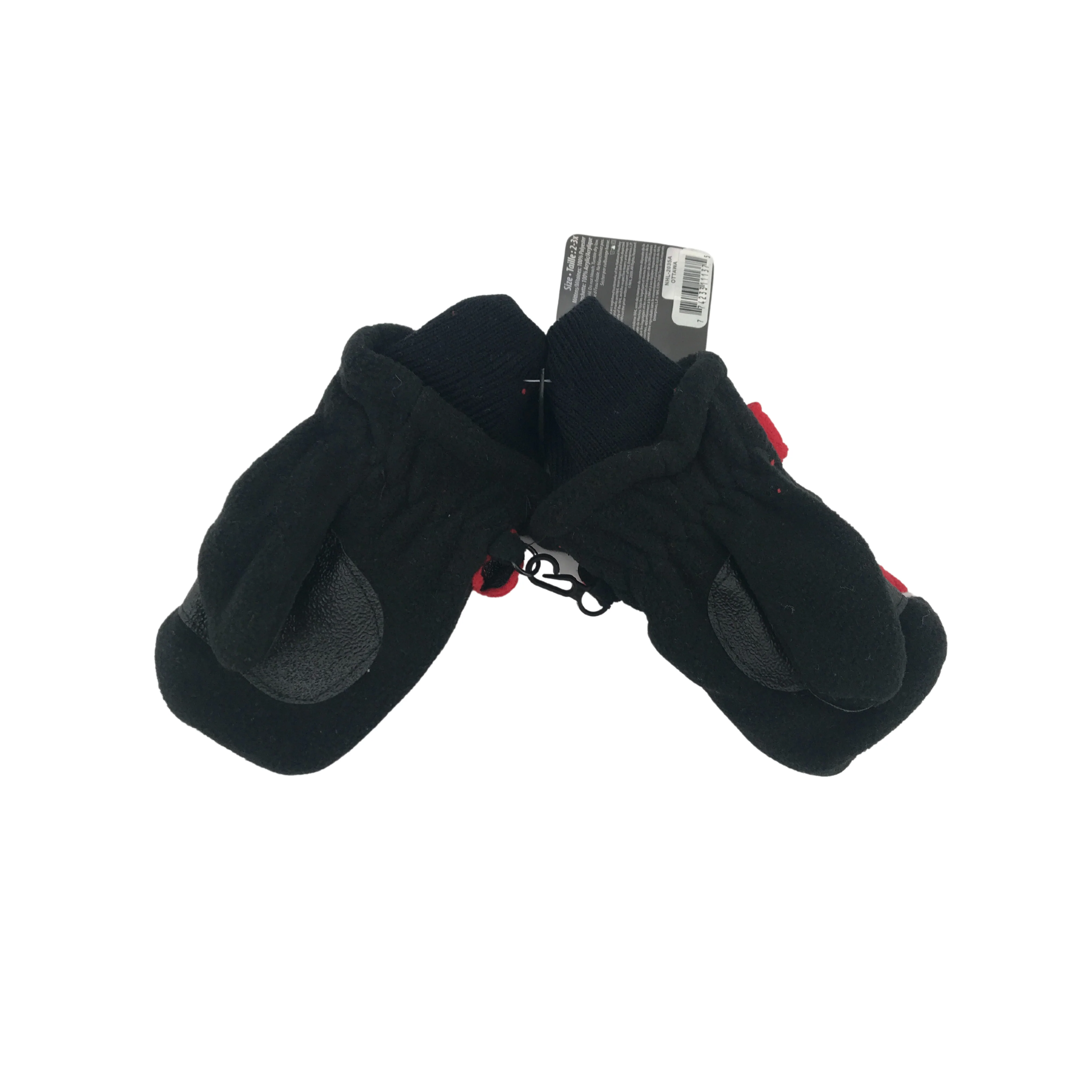 Ottawa Senators Kid's Winter Mittens / Black / Size 2-3x / Kid's Gloves / NHL Winter Gear