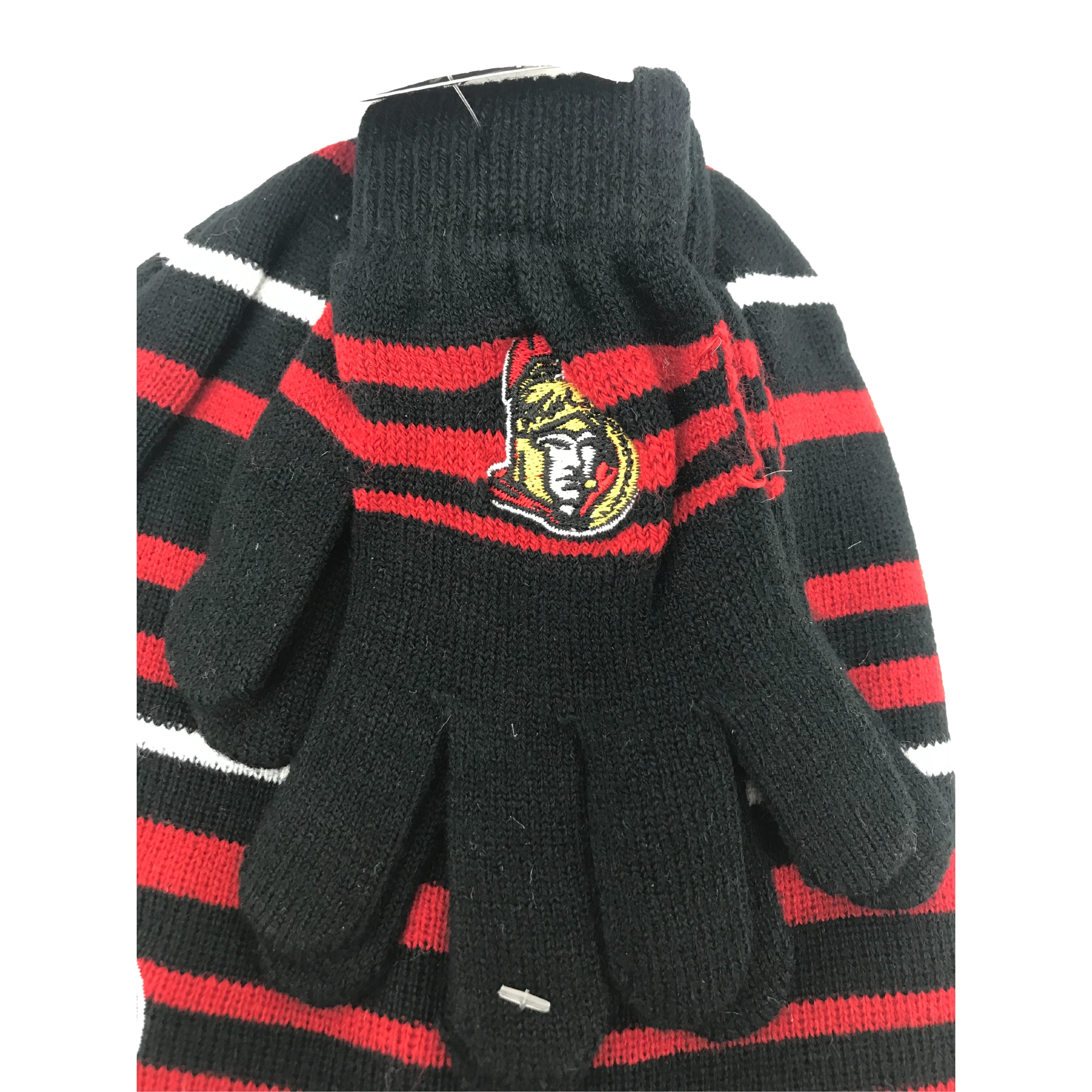 Ottawa Senators Hat and Glove Set / Size 8-16 / Red & Black / NHL Winter Gear /