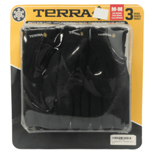 Terra Work Gloves / Black / Dipped Nitrile Foam Gloves / Pack of 3 / Various Sizes