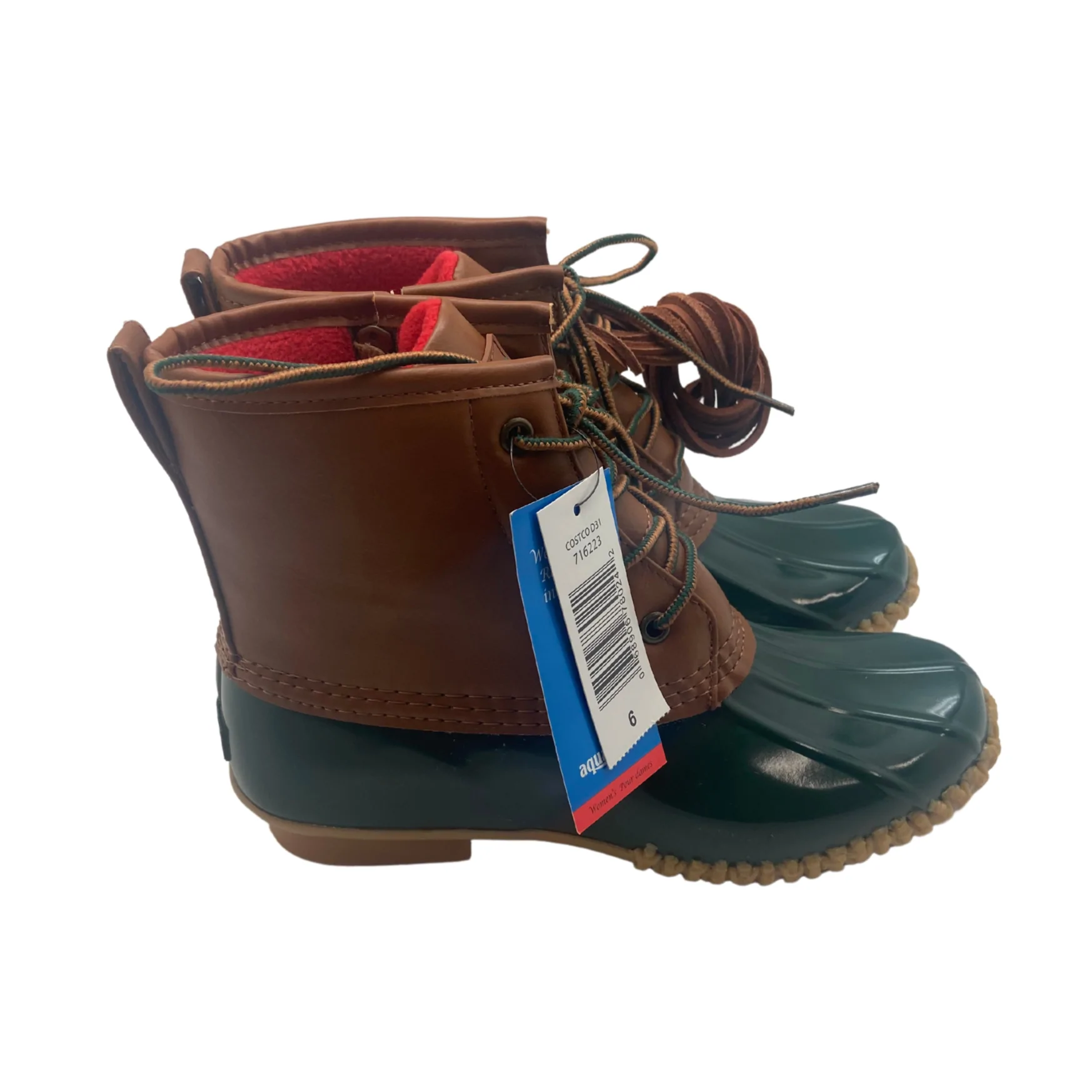 Aquatherm: Women's Boot / Waterproof / Fleece Lining / Lace up / Brown / Green / Size 6