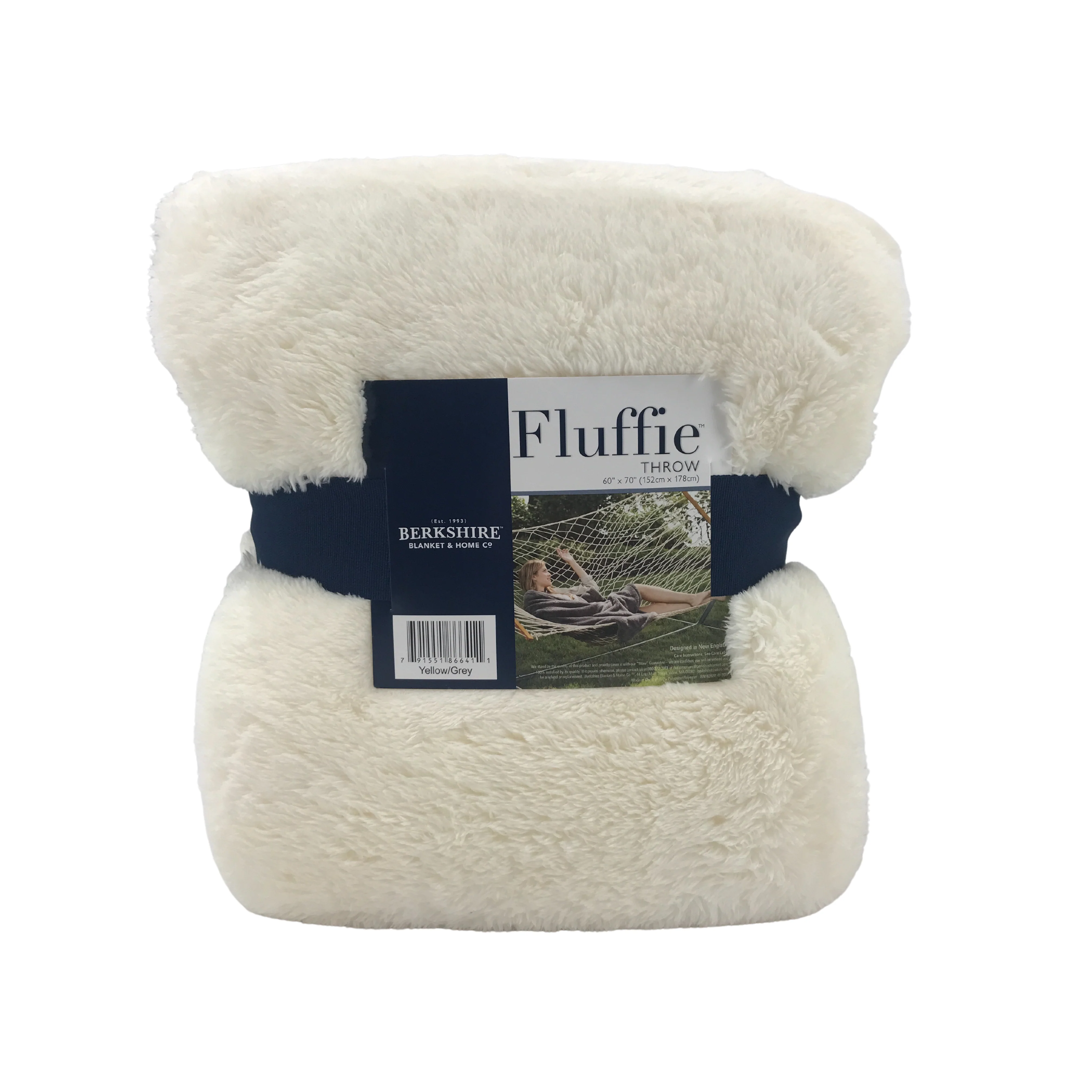 Berkshire Fluffie Throw Blanket / Light Yellow / Grey / 2 Pack / Couch Throw / Bed Throw