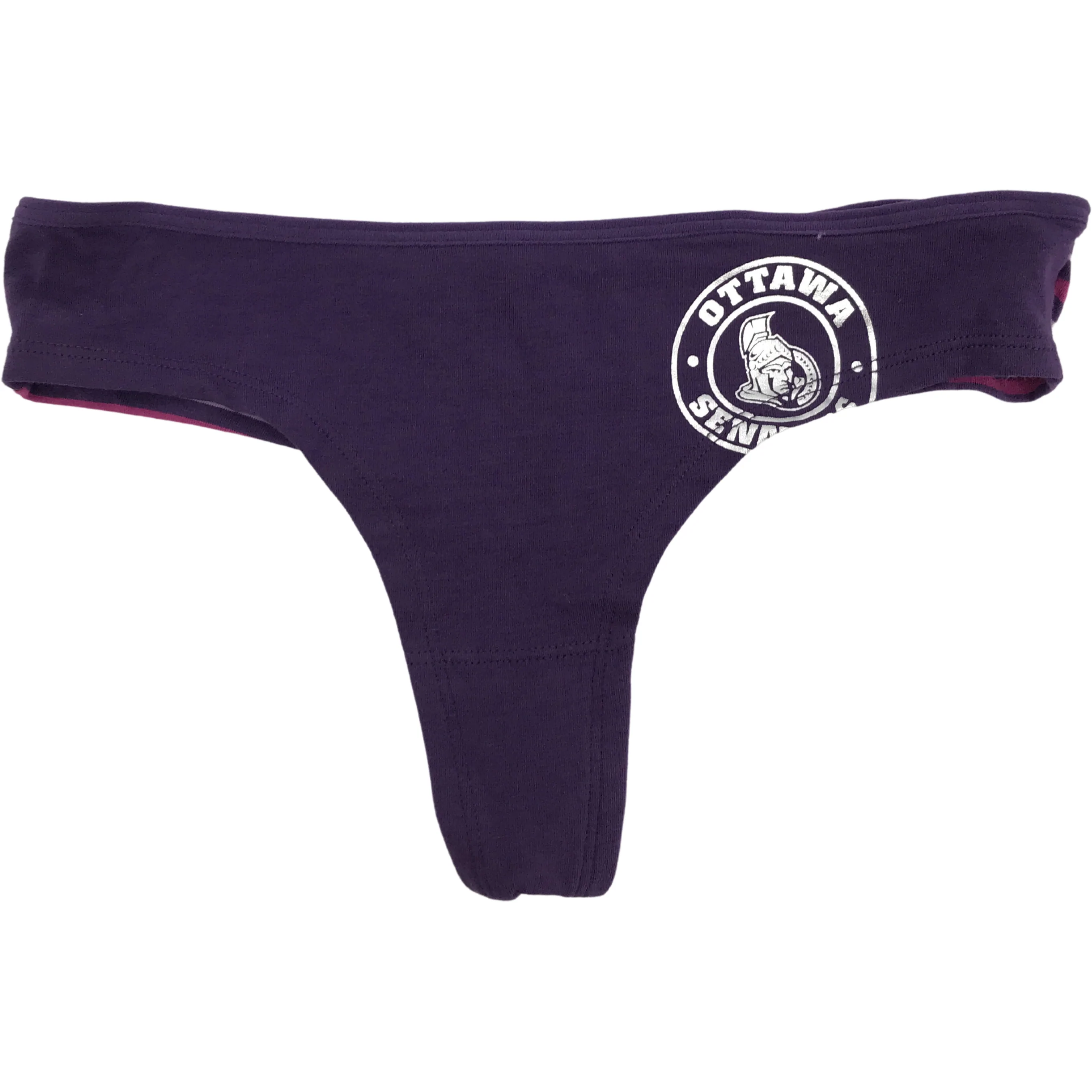 NHL Ottawa Senators Ladies Thong Underwear / Various Sizes / 2 Pack / Panties / Purple / Ottawa Senators Logo