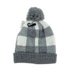 Great Northern Women's Grey & White Plaid Winter Hat 01