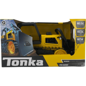 Tonka Metal Bulldozer Toy / Yellow & Black / Steel Classics / Construction Toy