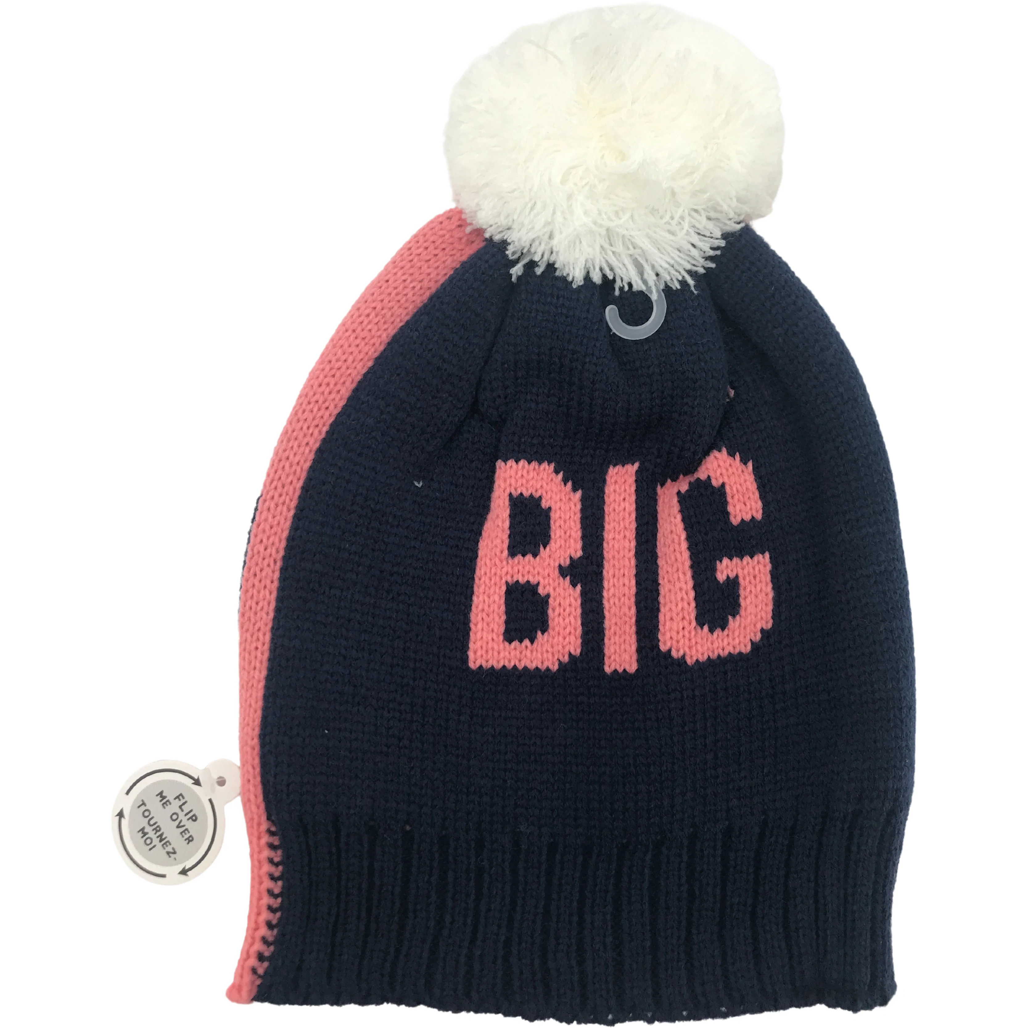 Densley & Co Girl's Youth Knit Hat / Winter Hat / Winter Toque / Pink, Blue & White
