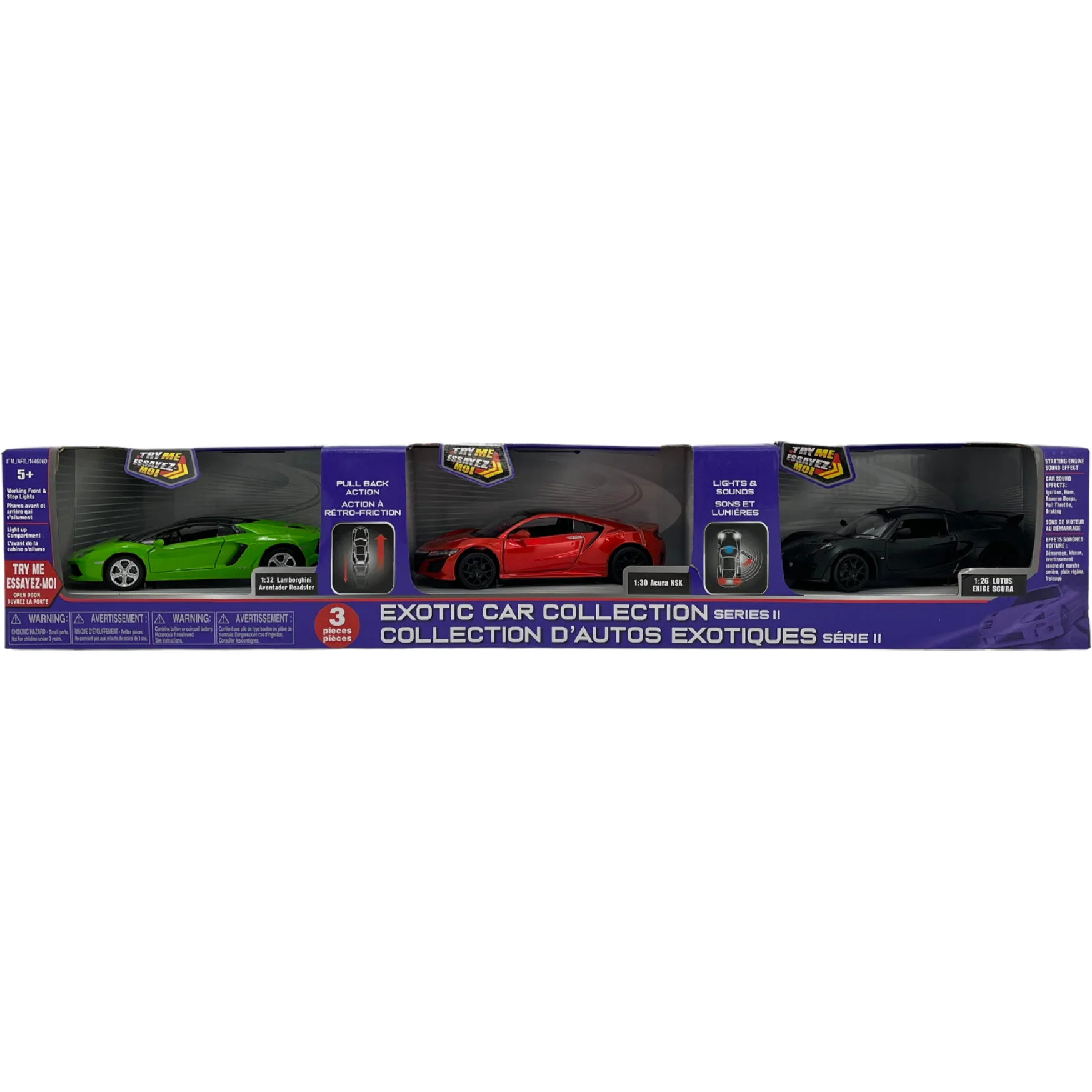Top Quality Die Cast Metal Car Series / Exotic Cars / 3 Pack /  Light and Sound **DEALS**