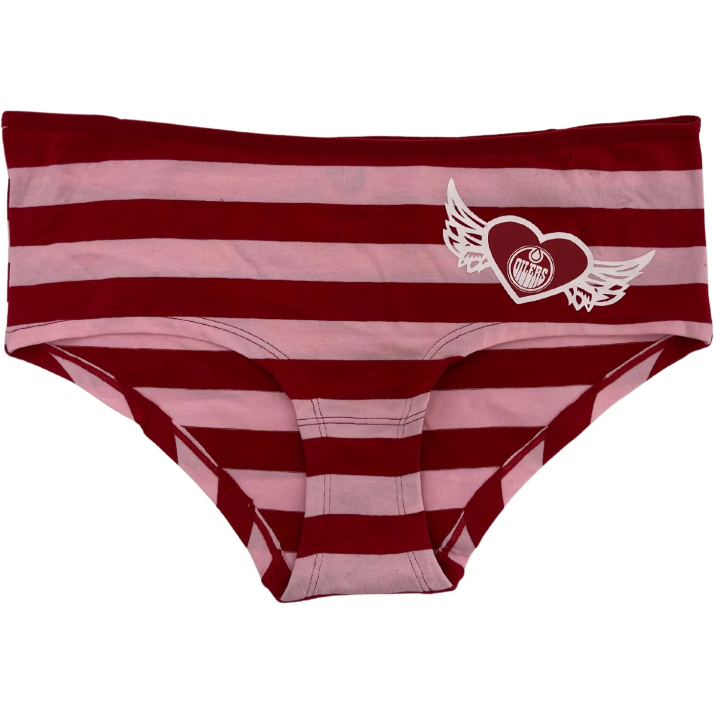 NHL Edmonton Oilers Ladies Boycut Underwear / 2 Pack / Panties / Red & Grey / Edmonton Oilers Logo / Various Sizes