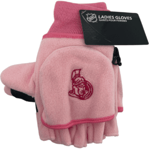 NHL Women's Winter Fingerless Gloves / Ottawa Senators / Gloves with Mitten Flap / One Size / Various Colours