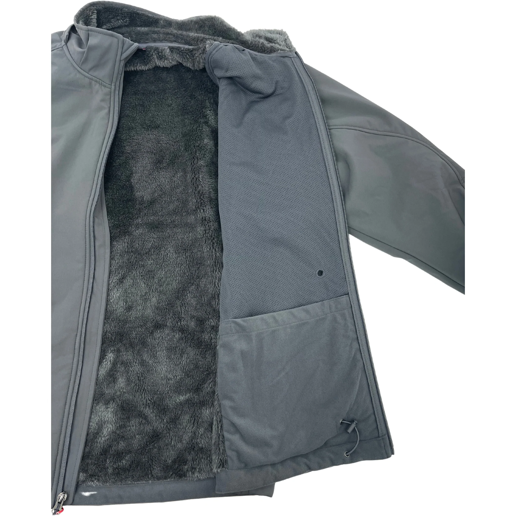 Kirkland Men's Soft Shell Jacket / Sherpa Fleece Lined Coat / Grey / Size L