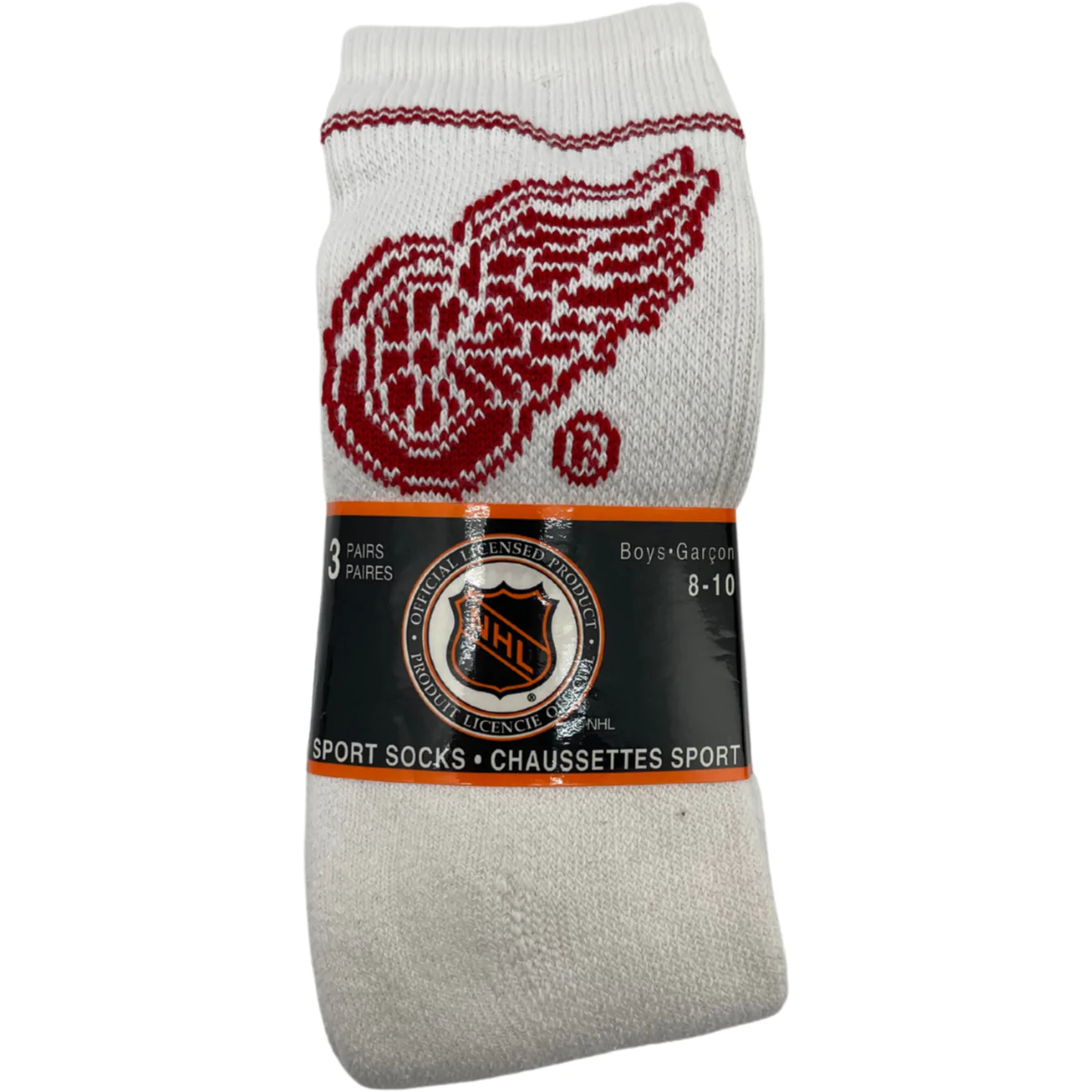 NHL Boy's Sport Socks / Detroit Red Wings / 3 Pack / Size 8-10 / Various Colours