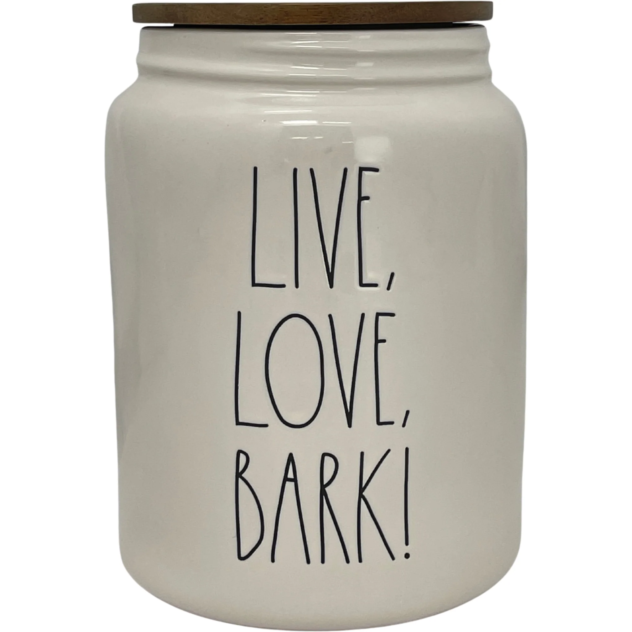 Rae Dunn Pet Treat Jar "Live, Love, Bark" / White / Ceramic / Treat Canister with Lid