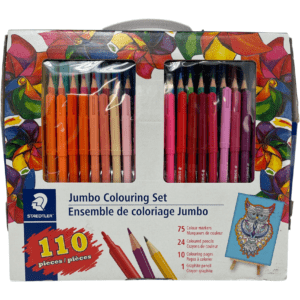 Staedtler Jumbo Colouring Set / 110 Piece / Markers, Pencil Crayons & Colouring Pages / Art Supplies **DEALS**