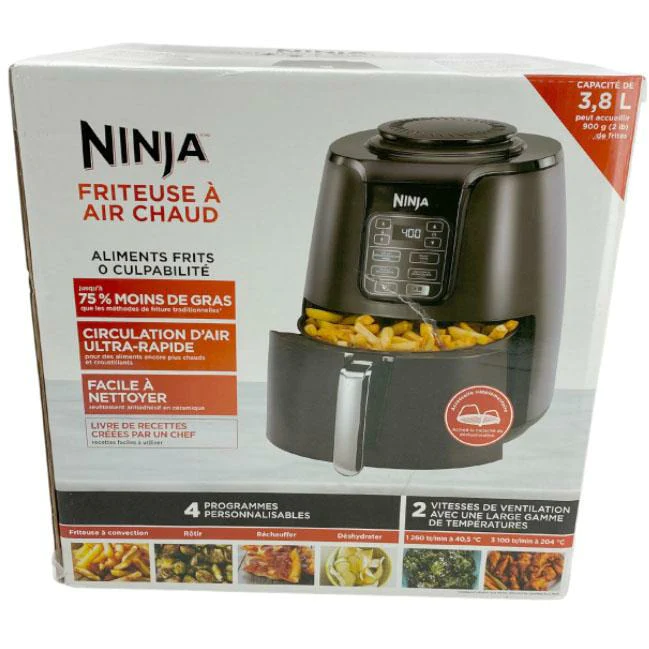 Ninja 3.8L Air Fryer / 1500 Watt / 4 Programs / Recipe Book / Multi-Rack