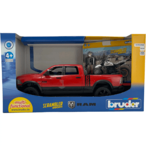 Bruder Truck with Motorcycle Play Set / 2500 RAM Power Wagon with Scrambler Ducati Toy / Red