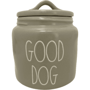 Rae Dunn Dog Treat Jar "Good Dog" / Taupe / Ceramic / Treat Canister with Lid