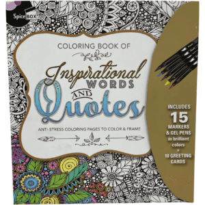 Spice Box Colouring Book / Inspirational Words and Quotes / Anti-Stress Colouring Pages with Markers **DEALS**