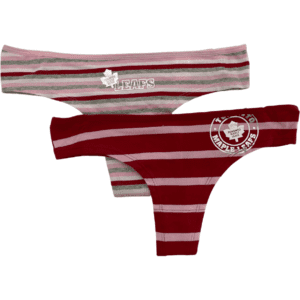 NHL Toronto Maple Leafs Ladies Thong Underwear / 2 Pack / Panties / Red & Pink / Toronto Maple Leafs Logo / Various Sizes