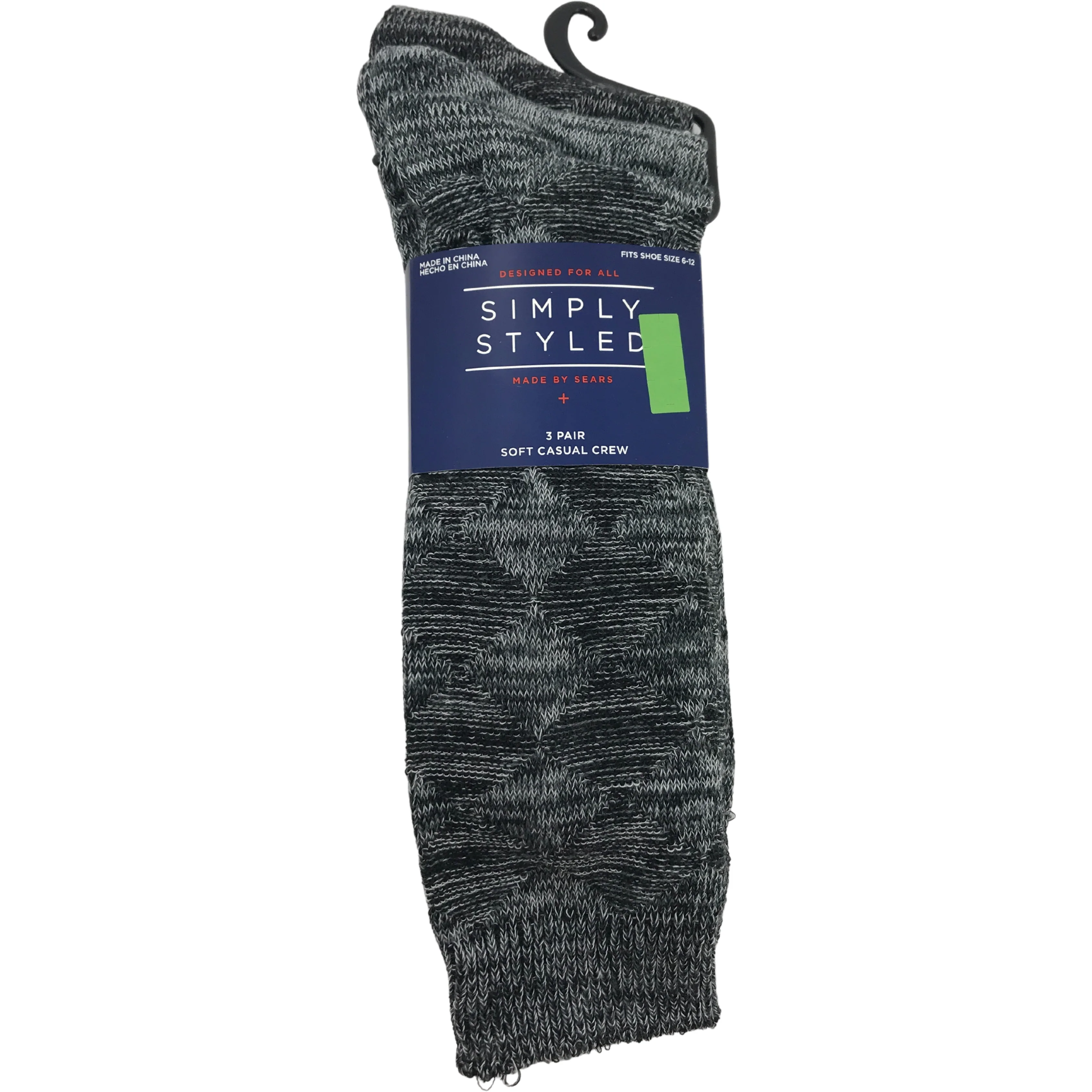 Simply Styled Men's Socks / Casual Socks / 3 Pack / Grey /