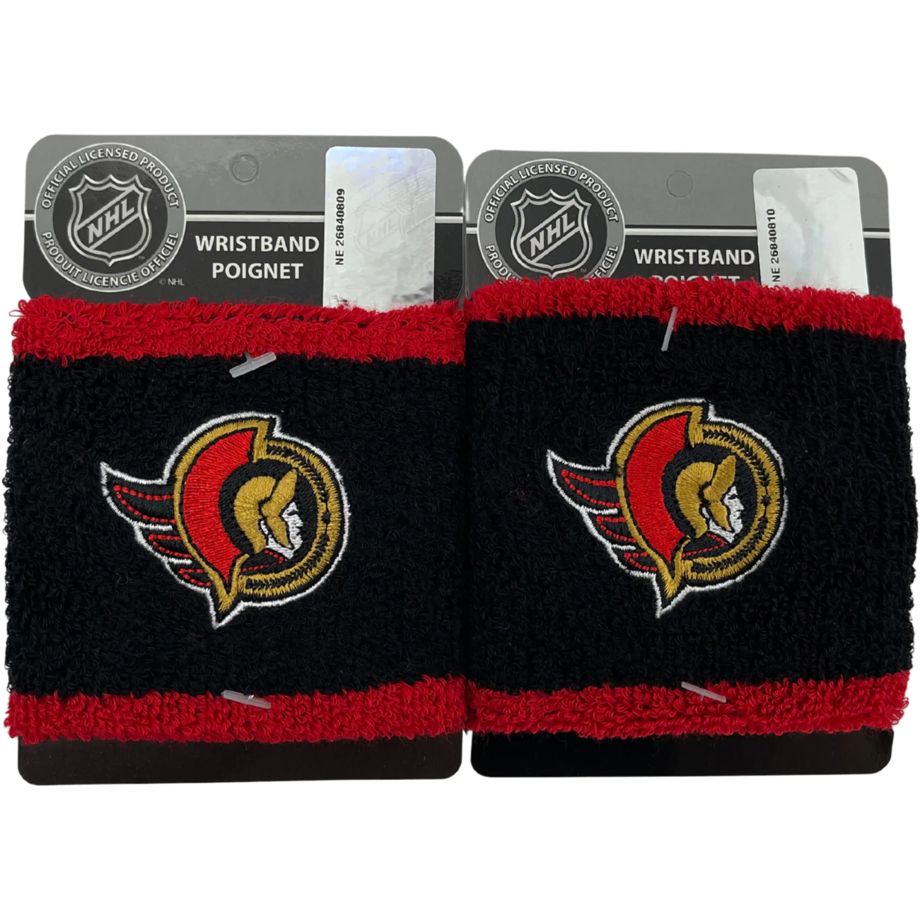 NHL Unisex Ottawa Senators Sports Wristbands / Activewear / 2 Pack / Various Colours