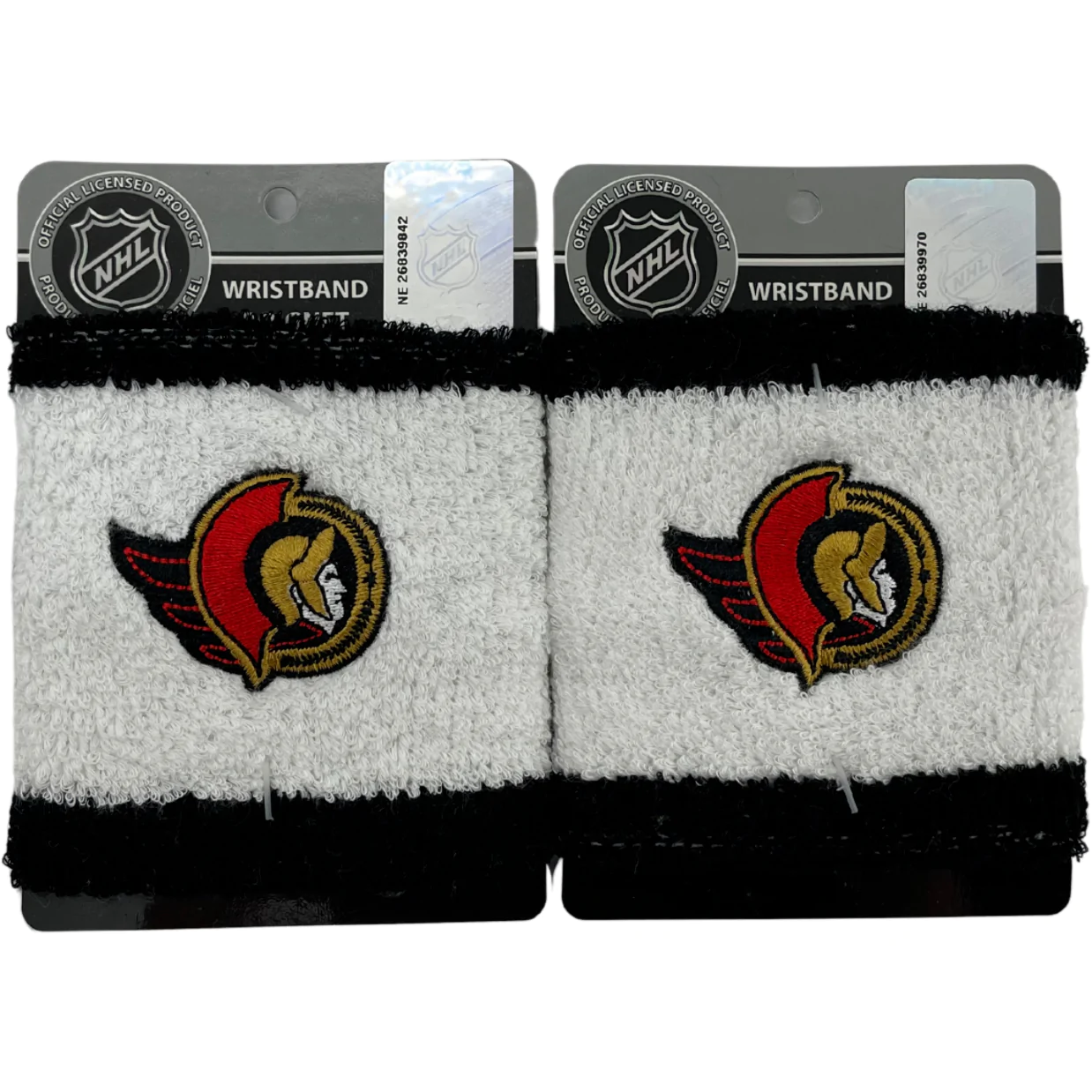 NHL Unisex Ottawa Senators 2 Pack Sports Wristbands / Various Colours