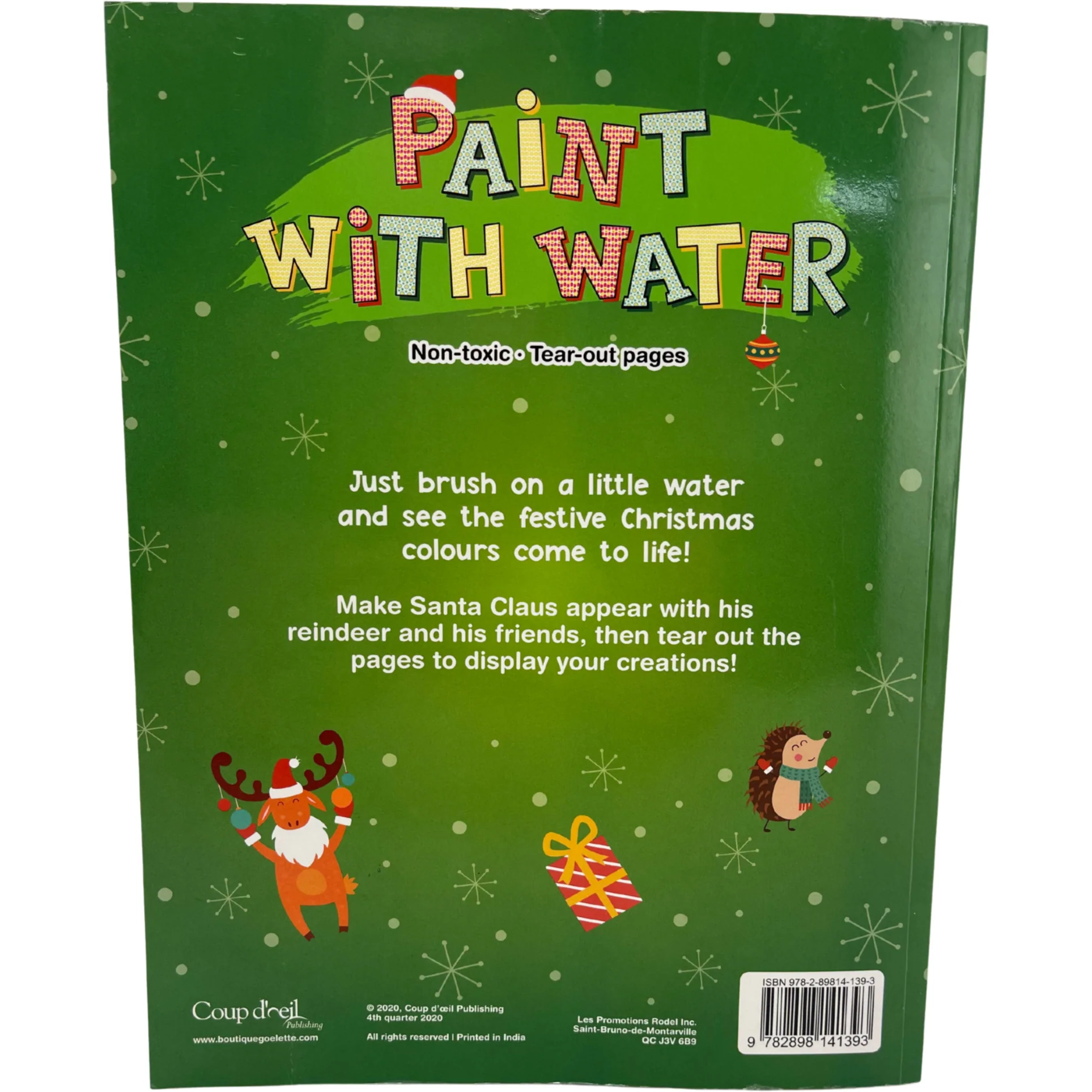 Coup D'oeil Christmas Watercolour Painting Book / Paint with Water / English Edition