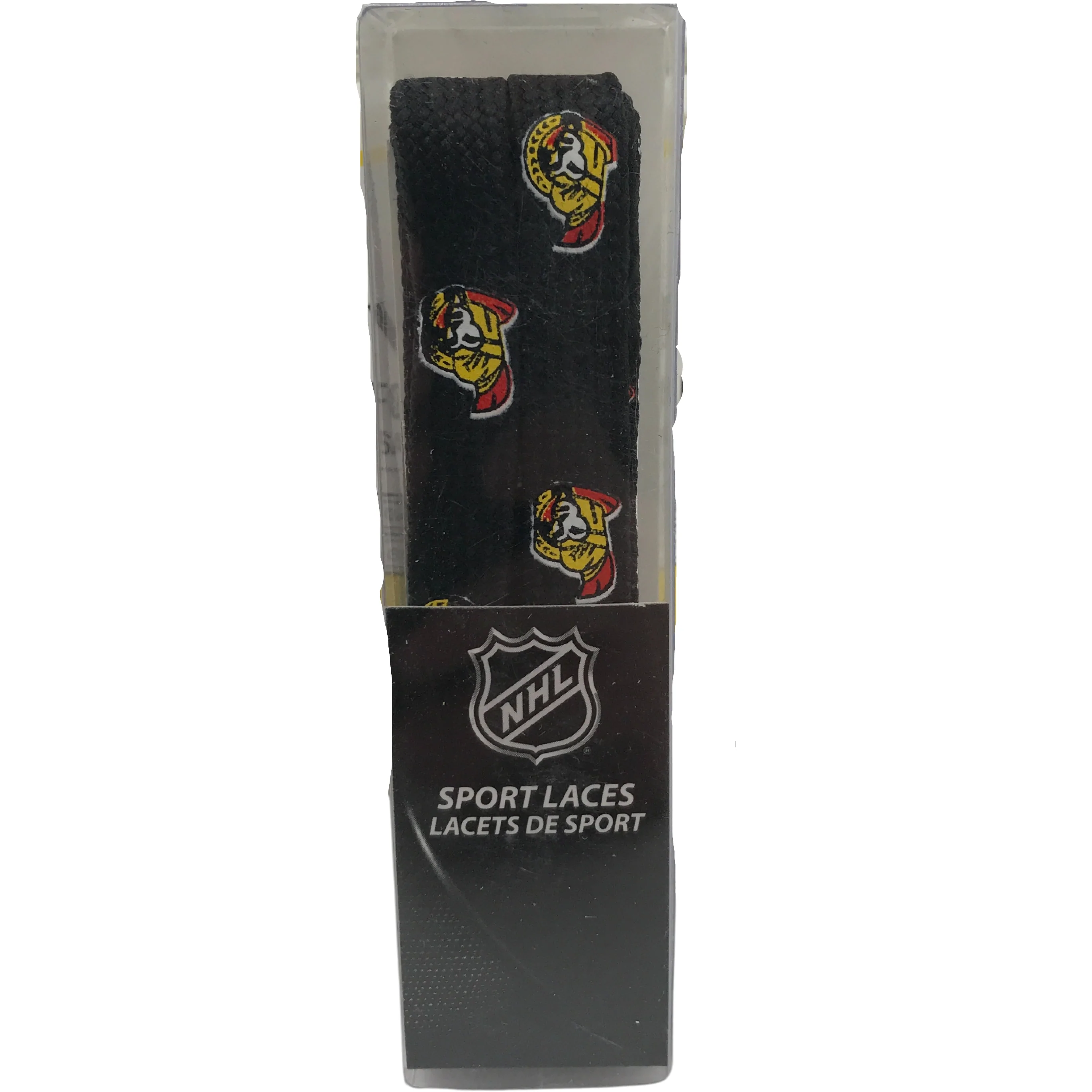 NHL Ottawa Senators Shoe Laces / Sport Laces / Black with Senators Logo / 40-41" Long